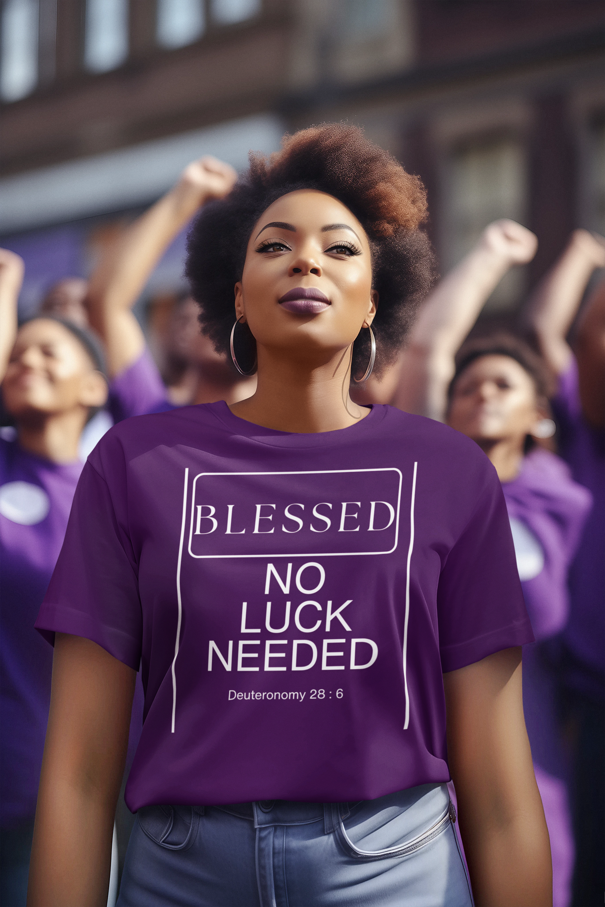 " Blessed " No Luck Needed Christian Design Faith Softstyle Unisex T-Shirt product thumbnail image