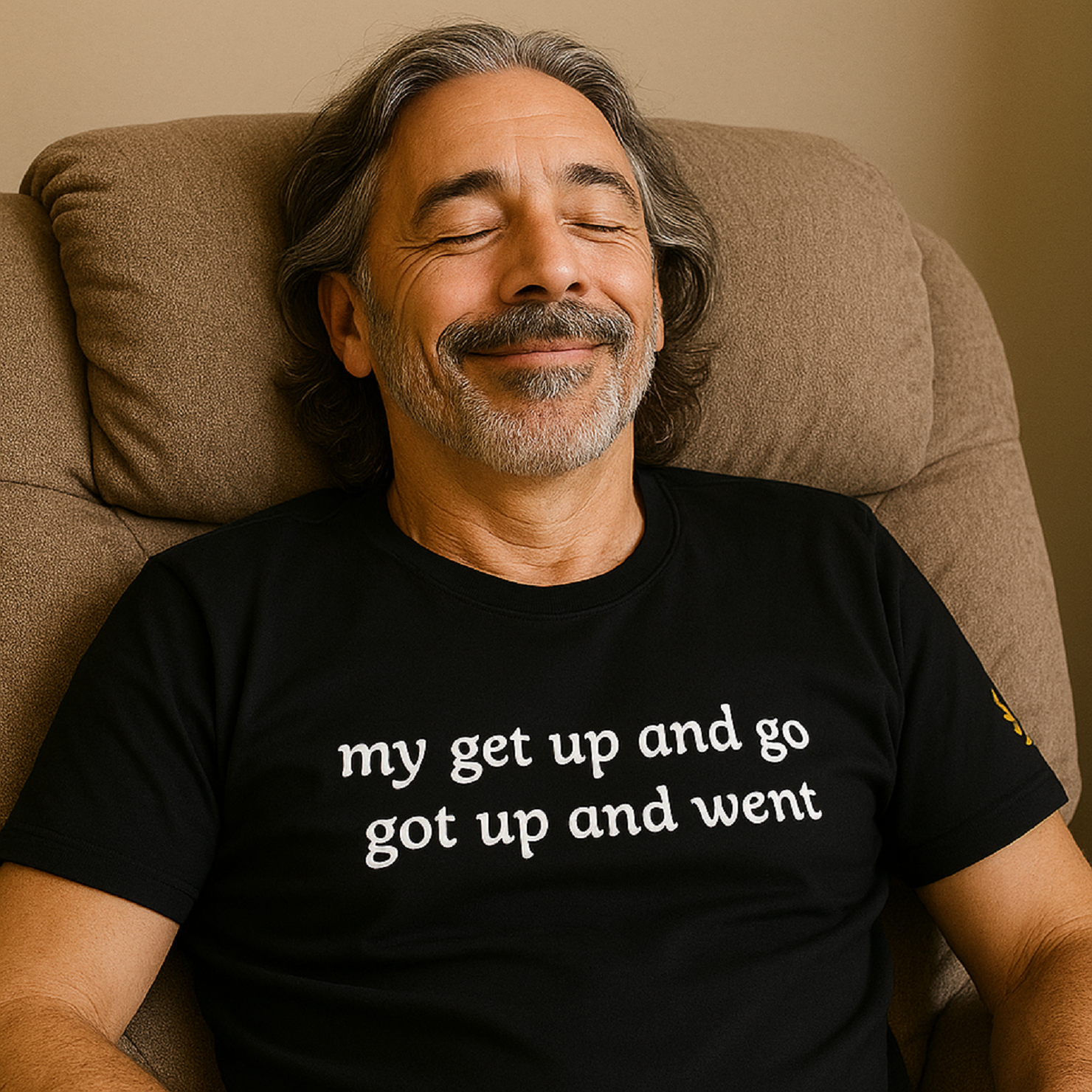 Get Up and Go 100% Cotton Black T-Shirt product thumbnail image Get Up and Go 100% Cotton Black T-Shirt product thumbnail image
