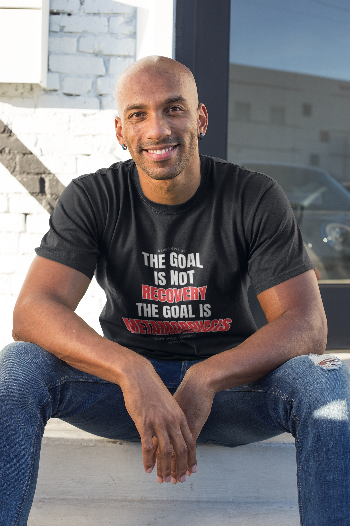 Metamorphosis Motivational Tee - Recovery Quotes, Fitness Apparel, Inspirational Shirt, Unisex Graphic Tee, Gift for Wellness Enthusiasts product thumbnail image
