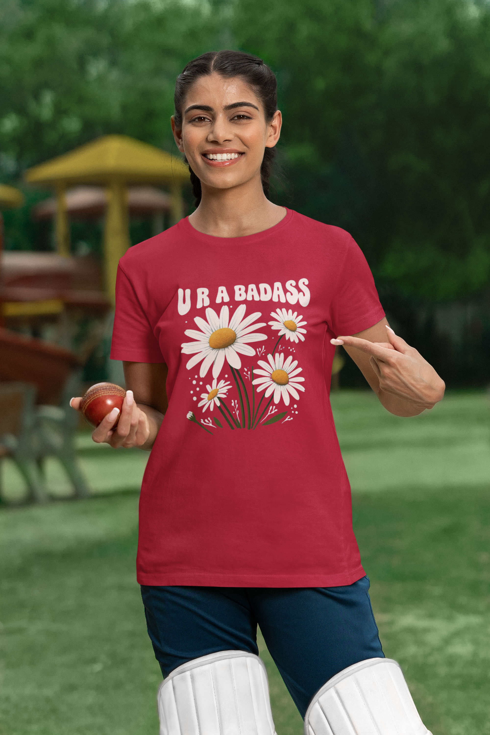 Badass Daisy Tee, Inspirational T-Shirt, Gift for Her, Floral Graphic Shirt, Motivational Casual Wear product thumbnail image