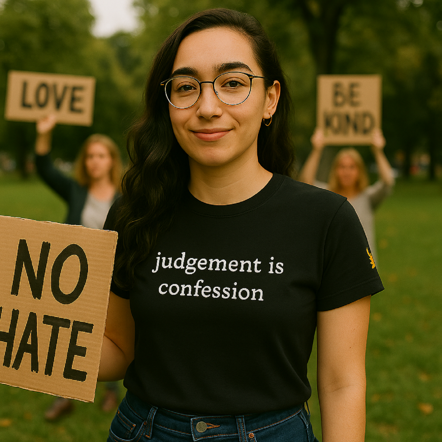 Judgement is Confession 100% Cotton Black T-Shirt product thumbnail image
