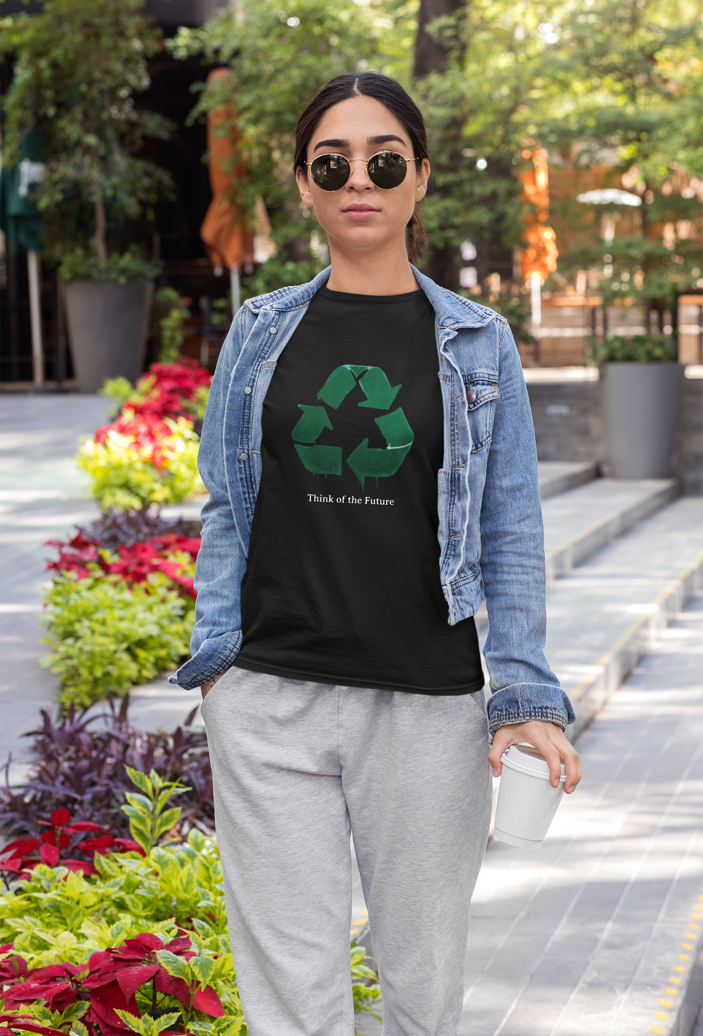 Eco-Conscious Unisex Tee - Think of the Future, Sustainable Fashion, Recycled Materials, Environmental Awareness, Casual Wear product thumbnail image