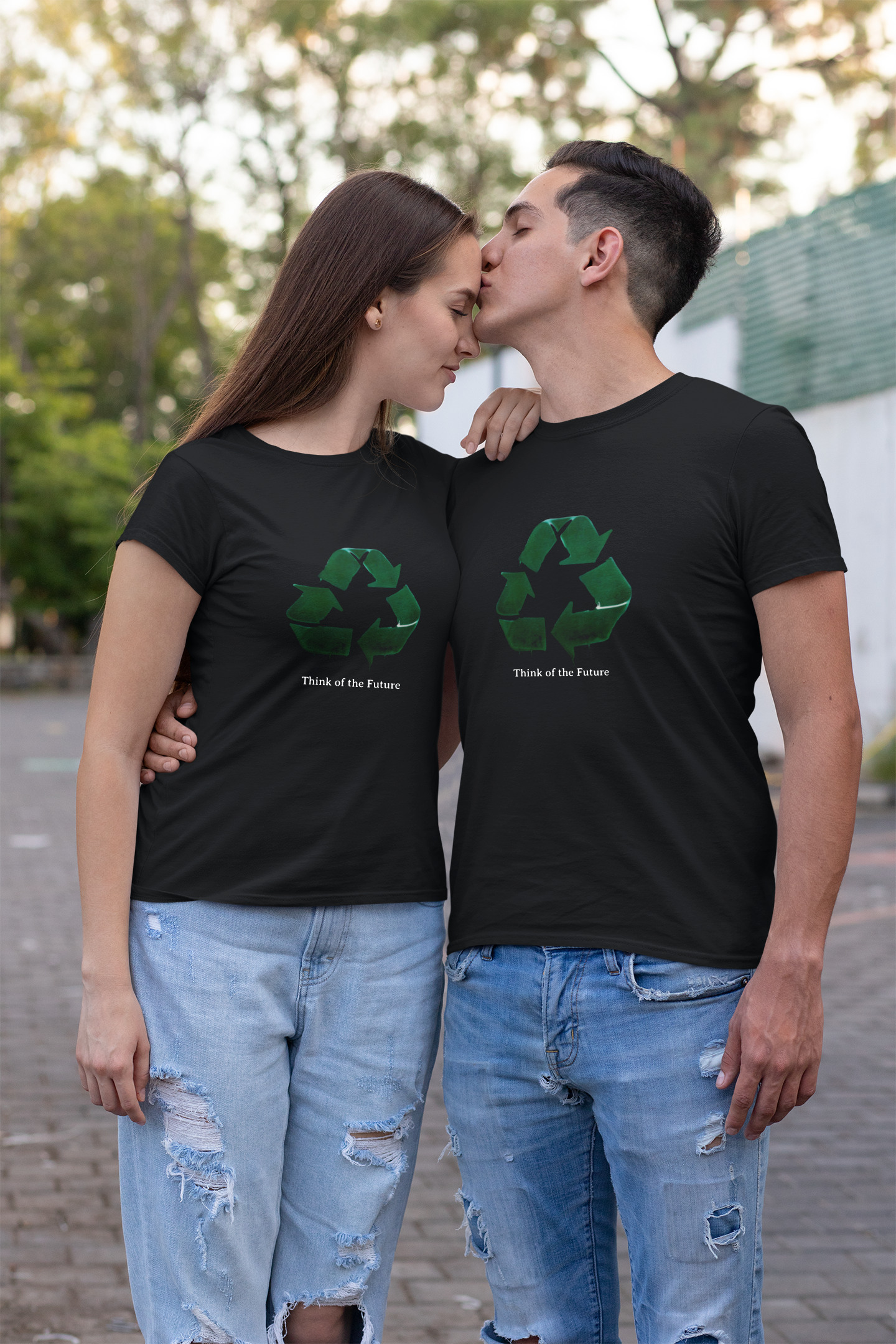 Eco-Conscious Unisex Tee - Think of the Future, Sustainable Fashion, Recycled Materials, Environmental Awareness, Casual Wear product thumbnail image