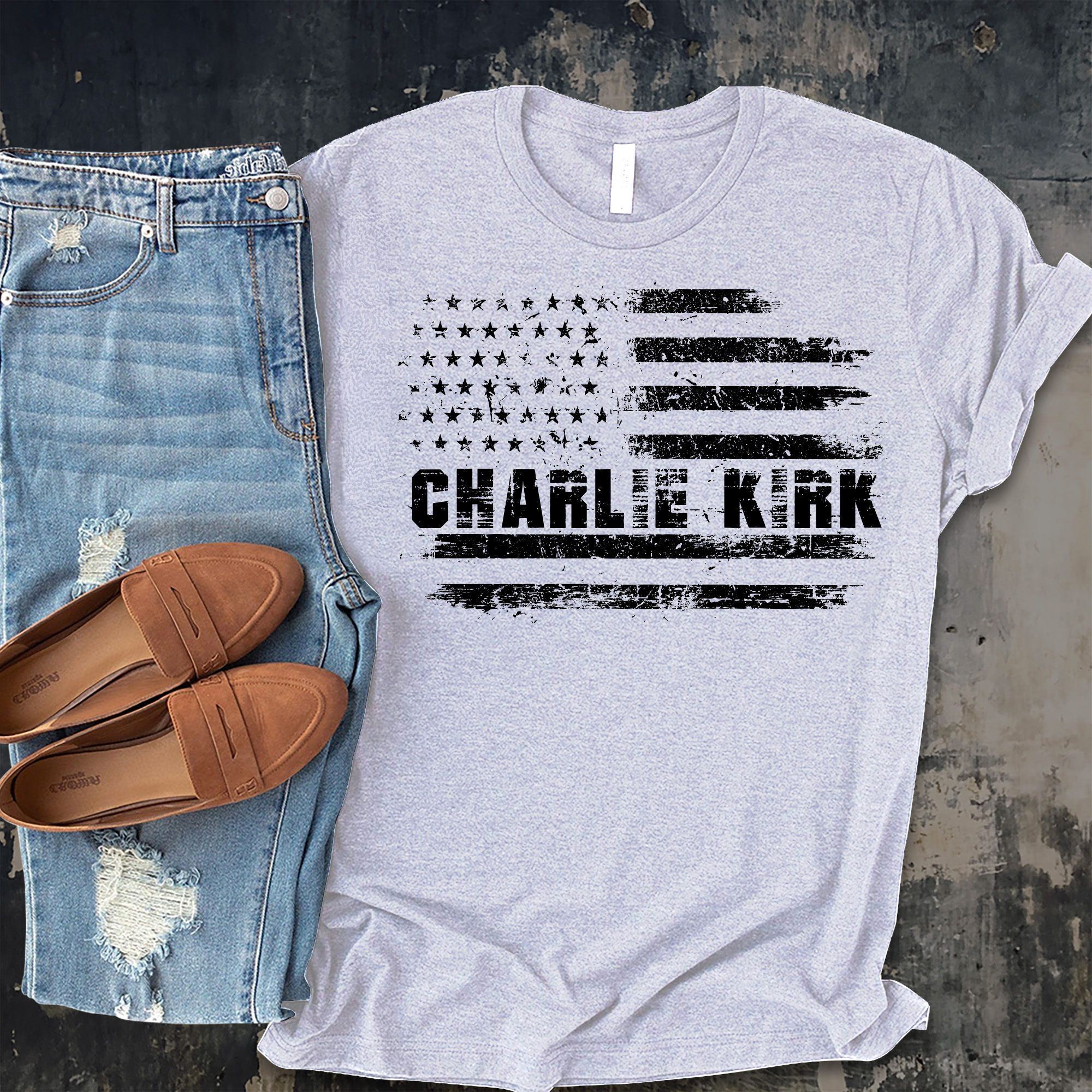 American Flag - Charlie Kirk T-Shirt product thumbnail image American Flag - Charlie Kirk T-Shirt product thumbnail image