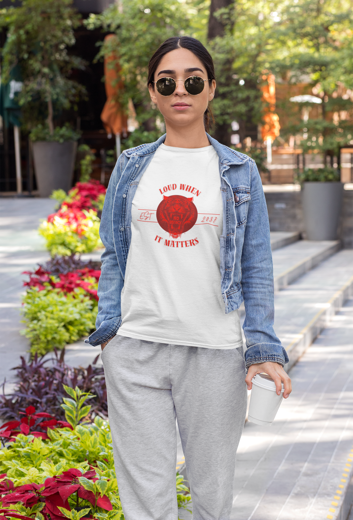 Fierce Tiger Graphic Tee - No Mercy Unisex Shirt, Animal Lover Gift, Bold Statement Apparel, Casual Wear, Unique Graphic T-Shirt product thumbnail image