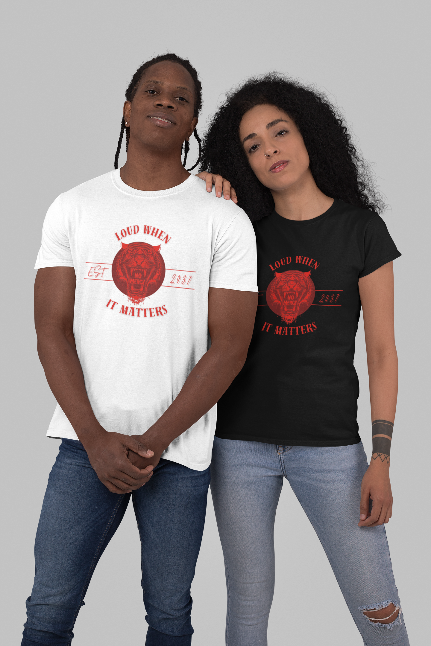 Fierce Tiger Graphic Tee - No Mercy Unisex Shirt, Animal Lover Gift, Bold Statement Apparel, Casual Wear, Unique Graphic T-Shirt