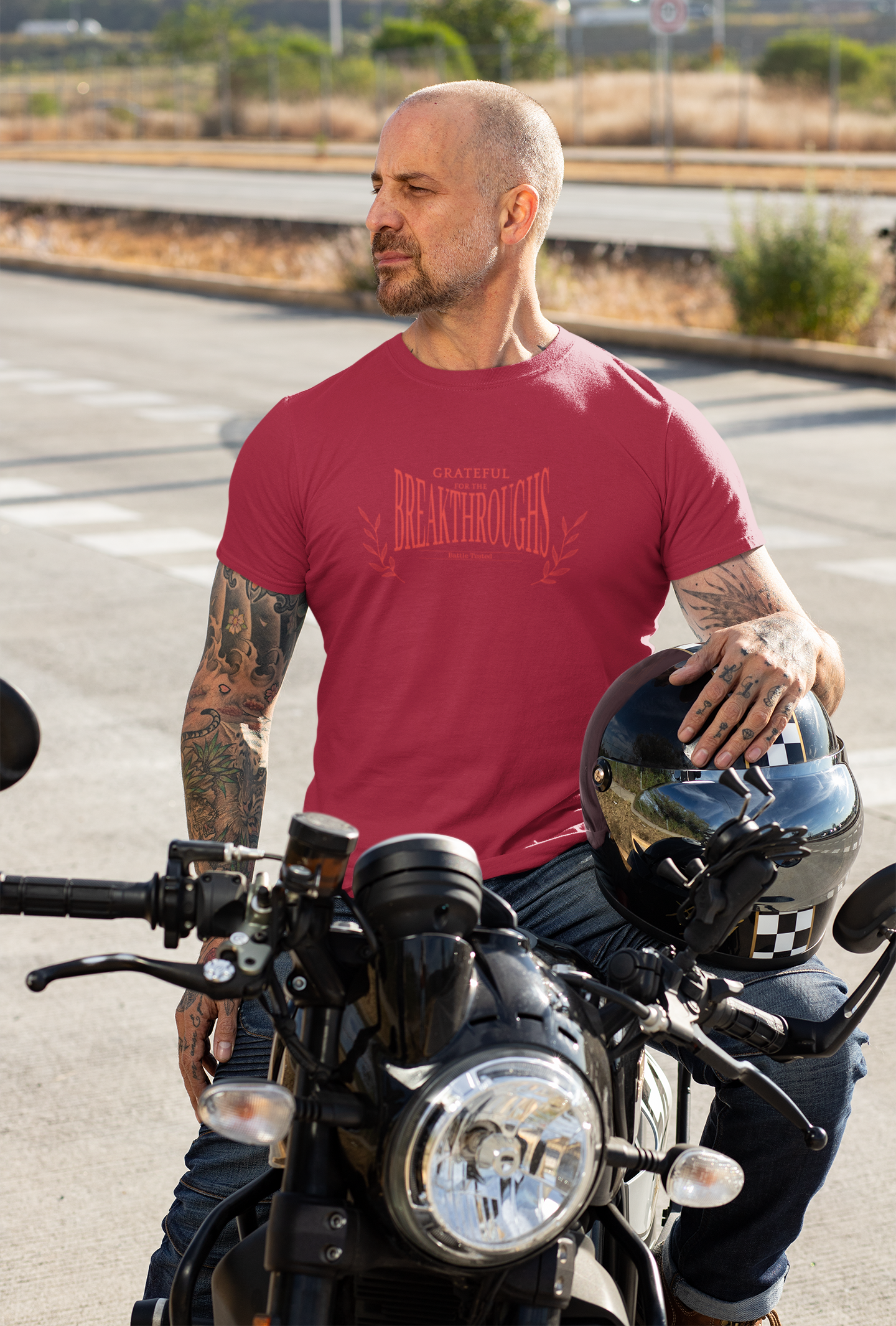 Grateful Breakthroughs Tee, Inspirational Graphic Shirt for Mindfulness, Casual Wear, Gift for Friend, Positive Vibes T-Shirt product thumbnail image