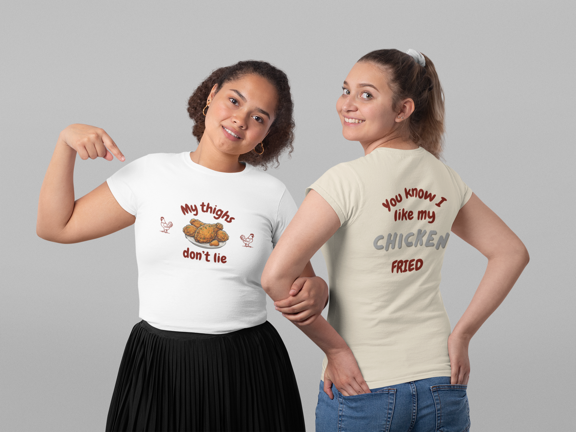 Funny Chicken Themed Tee, My Thighs Don't Lie, Casual Shirt for Food Lovers, Gift for Chicken Enthusiasts, Humor T-Shirt for Parties product thumbnail image
