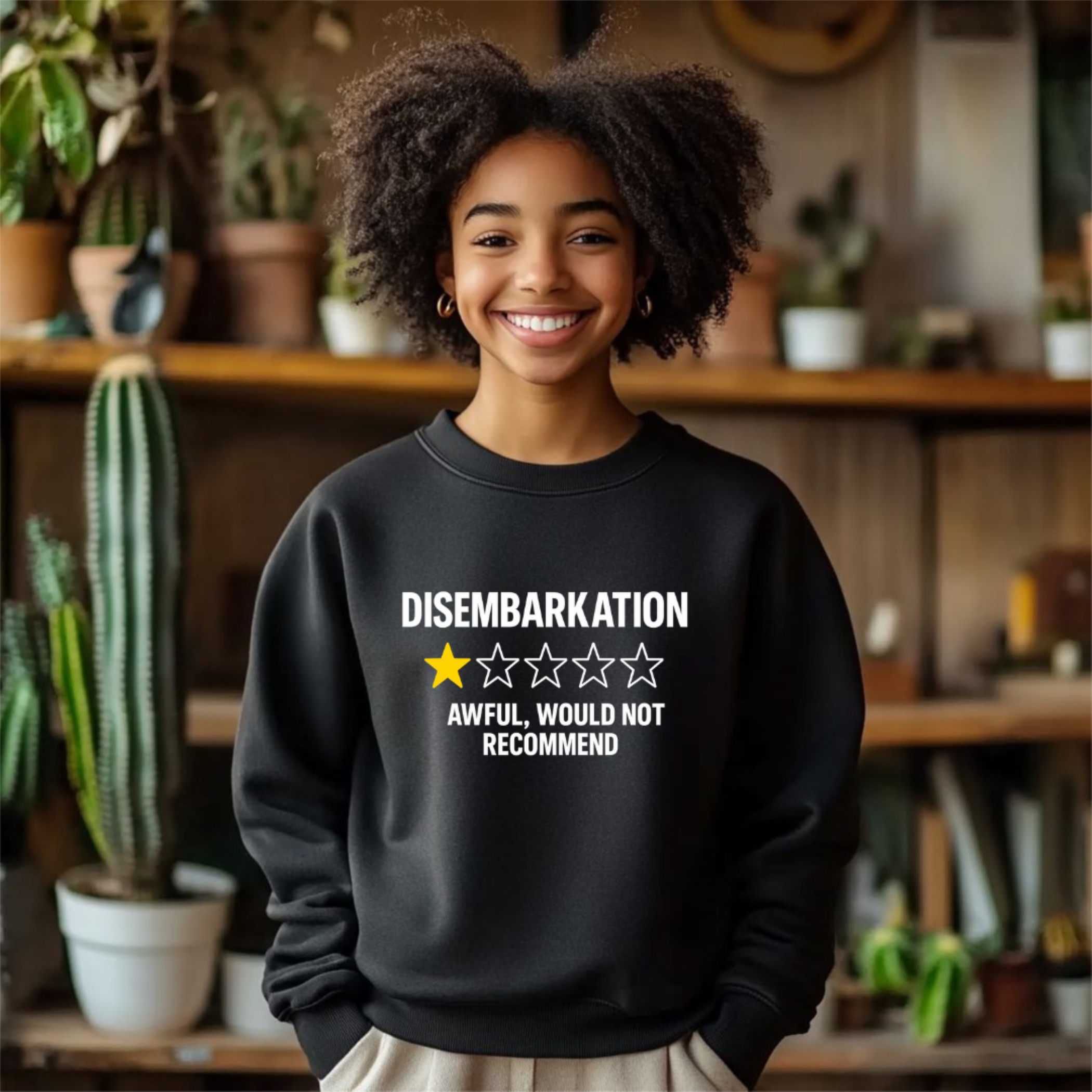 Youthful Star Sweatshirt for Kids, Cruise Disembarkation Sweatshirt – 1 Star, Would Not Recommend