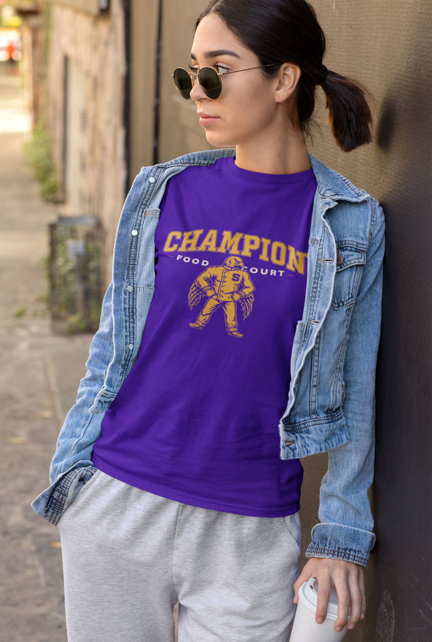 Champion Food Court T-Shirt | Unisex Jersey Tee, Casual Wear, Gift for Foodies, Vintage Style Tee, Everyday Comfort Shirt product thumbnail image
