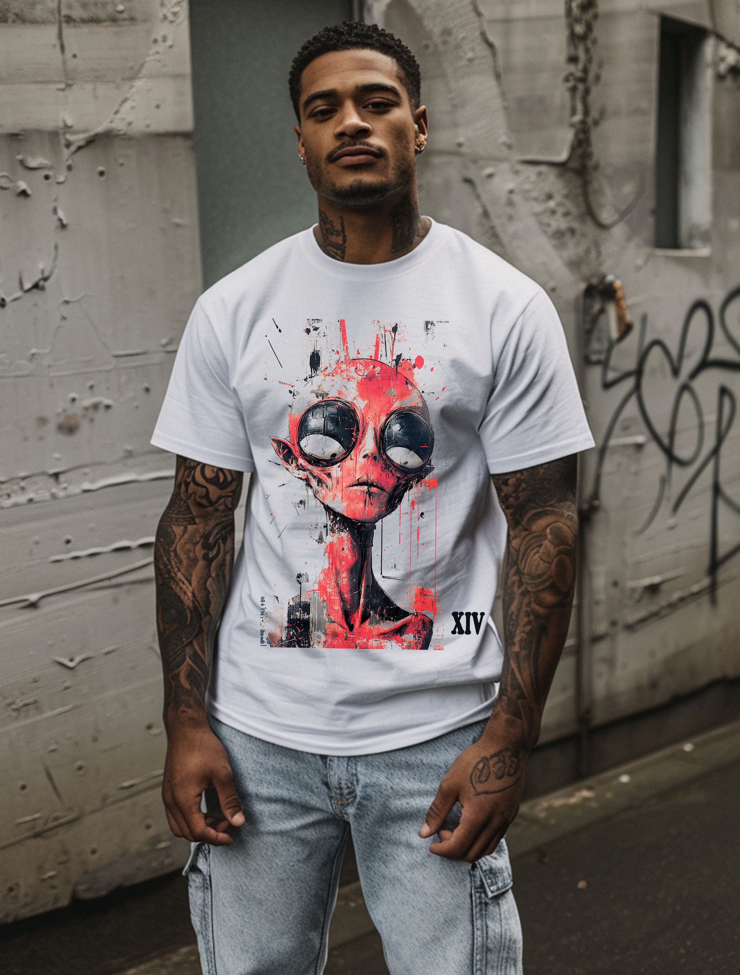 Alien Graffiti Portrait | Carbon XIV Edgy Art