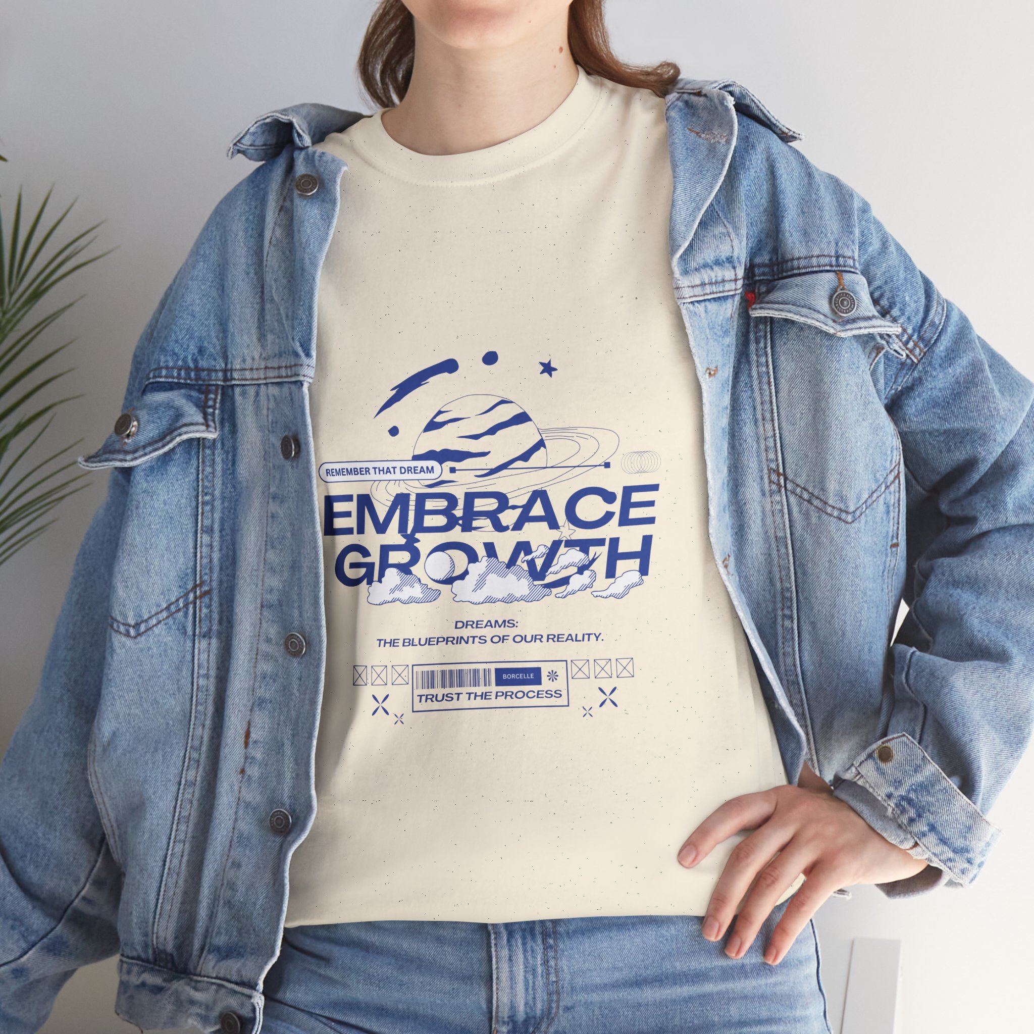 Embrace Growth Unisex Heavy Cotton Tee, Motivational T-Shirt, Positive Affirmation Tee, Gift for Growth Mindset, Casual Wear