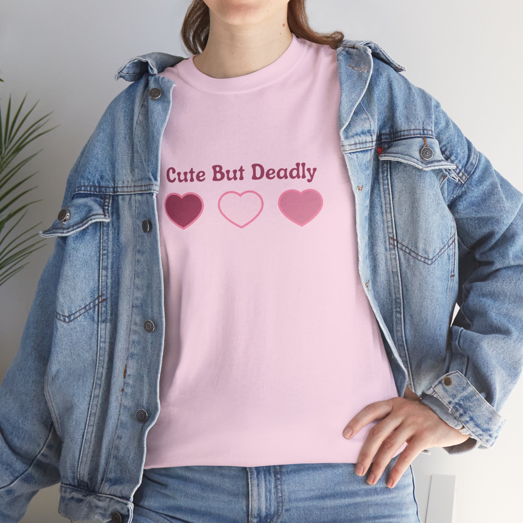 Cute But Deadly Tee - Unisex Heavy Cotton Shirt, Fun Graphic Tee, Valentines Gift, Casual Wear, Trendy Tops, Unique Apparel