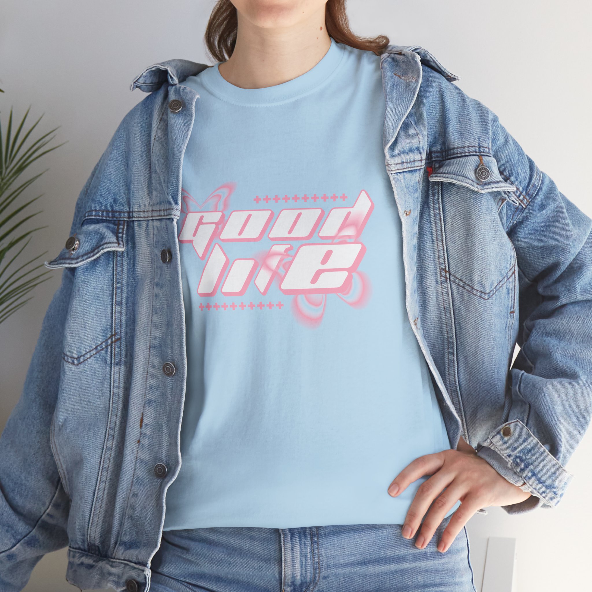 Good Me Unisex Heavy Cotton Tee, Casual Shirt, Gift for Friends, Streetwear Top, Everyday Wear, Graphic Tee