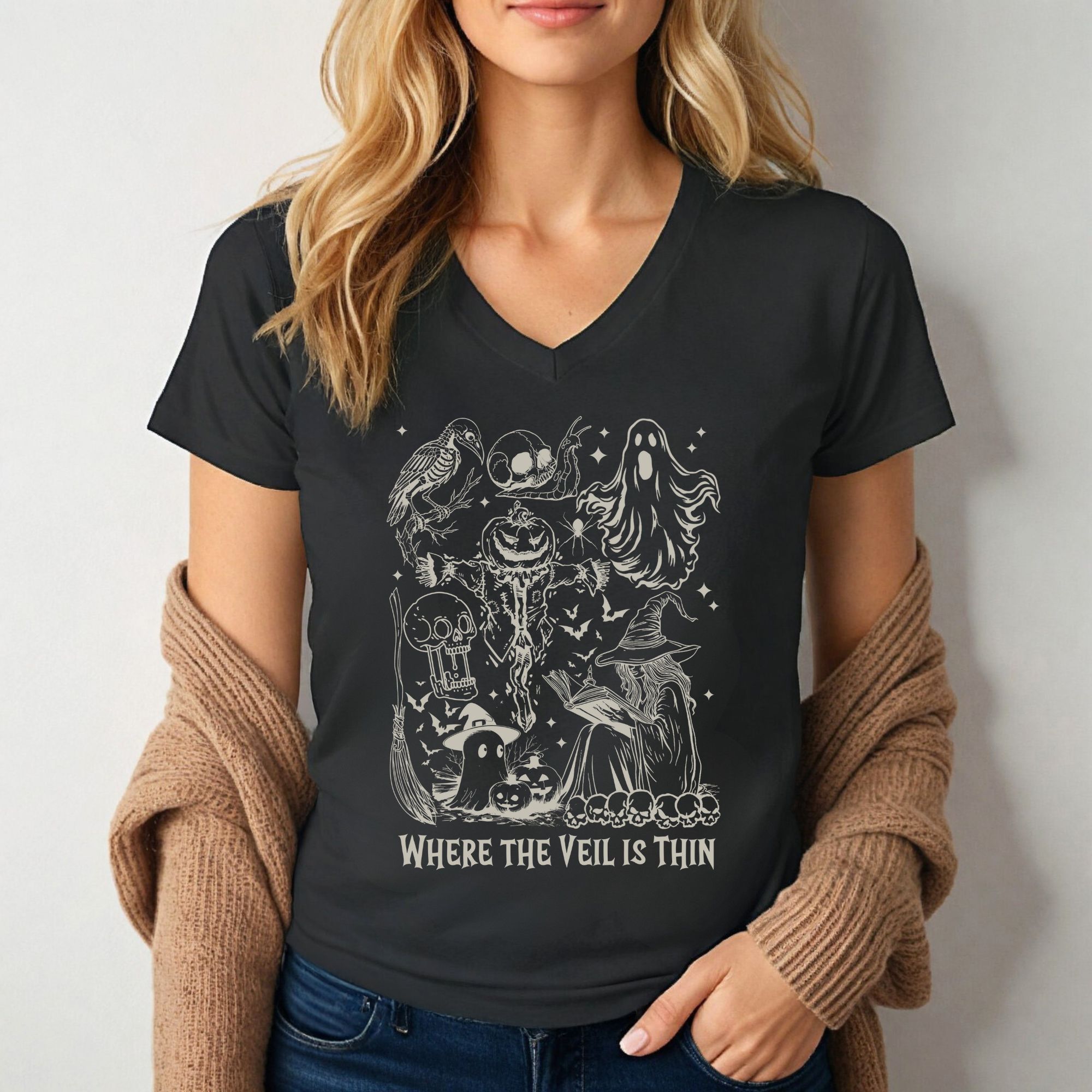 Witchy Doodle Art Halloween T-Shirt  product thumbnail image