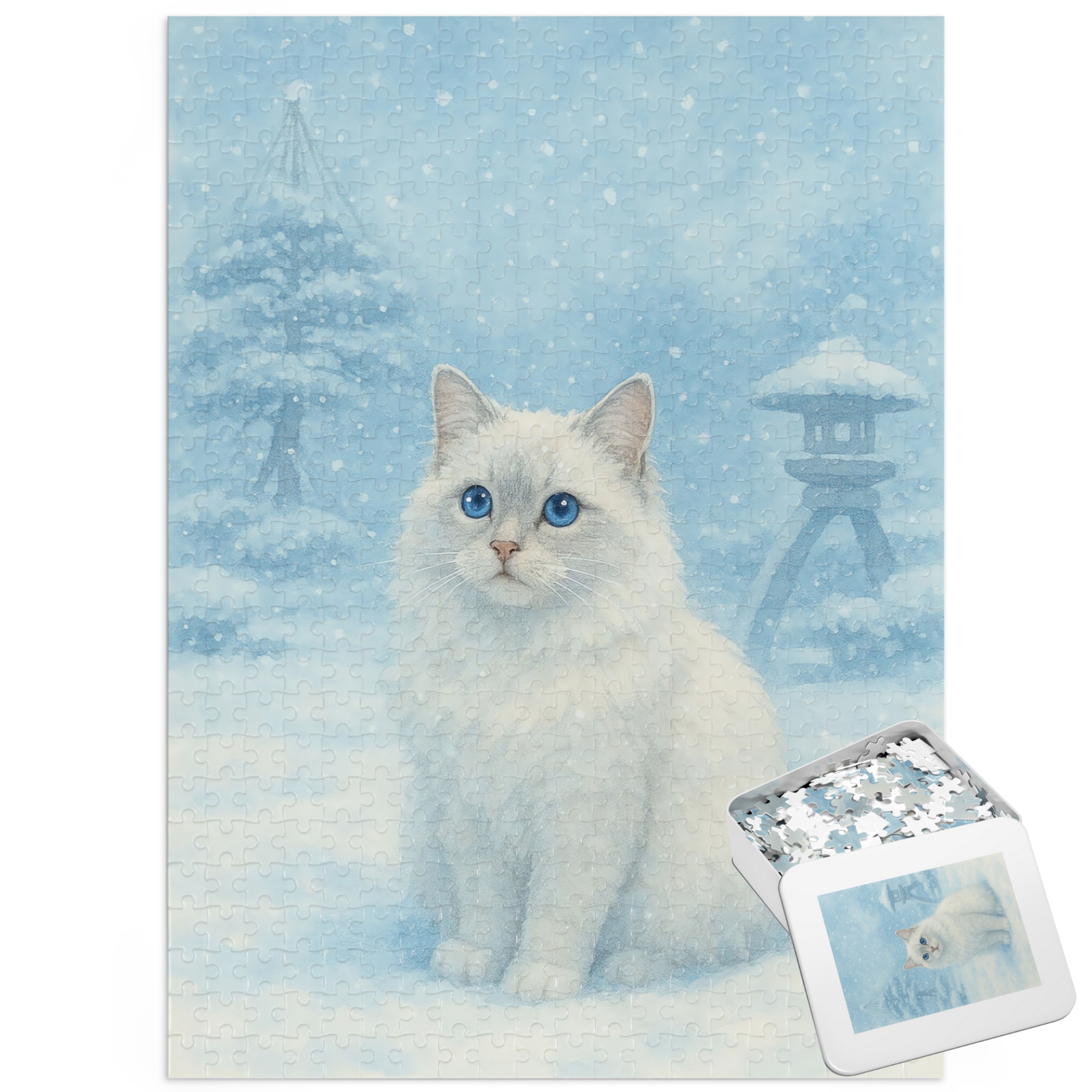 Cozy Winter Day: A Fluffy Ragdoll Cat Jigsaw Puzzle