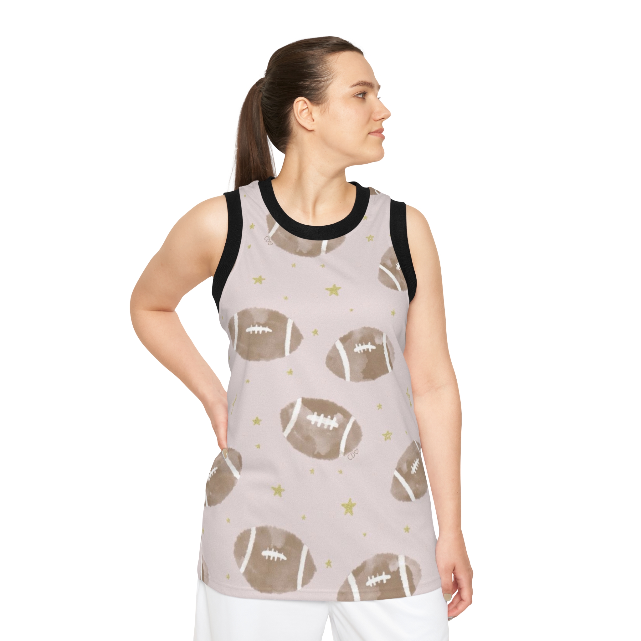 Personalized Basketball Pattern Jersey Tank, Custom Sports Top, Athletic, Trendy Workout Gear, Perfect for Sports Events product thumbnail image