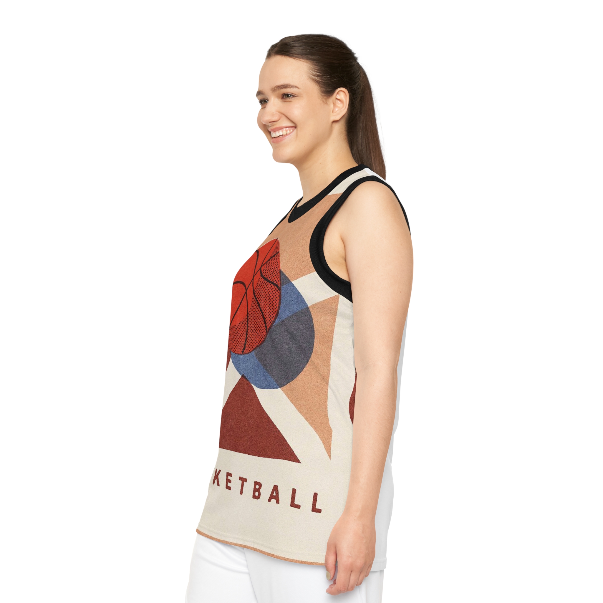 Personalized Basketball Pattern Jersey Tank, Custom Sports Top, Athletic, Trendy Workout Gear, Perfect for Sports Events product thumbnail image
