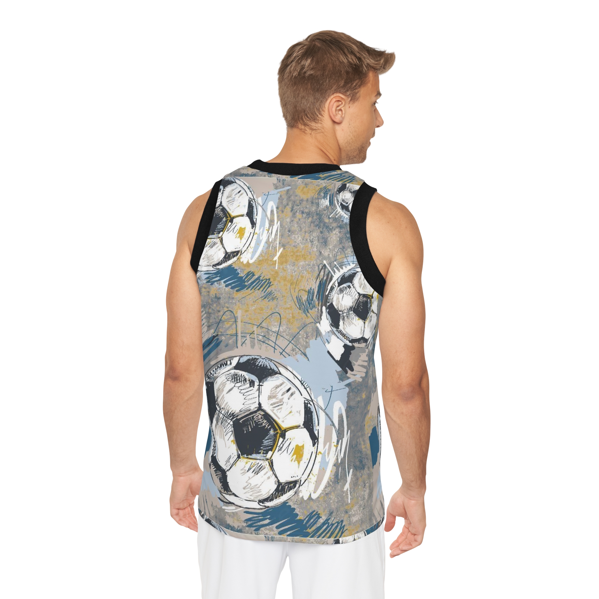 Personalized Basketball Pattern Jersey Tank, Custom Sports Top, Athletic, Trendy Workout Gear, Perfect for Sports Events product thumbnail image