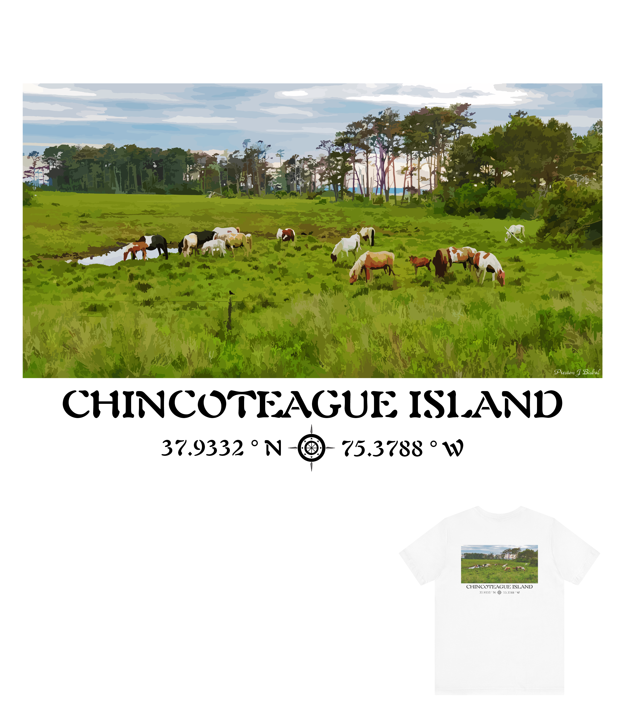 Untamed Tides - Short Sleeve T-Shirt - Chincoteague Island Untamed Tides - Short Sleeve T-Shirt - Chincoteague Island