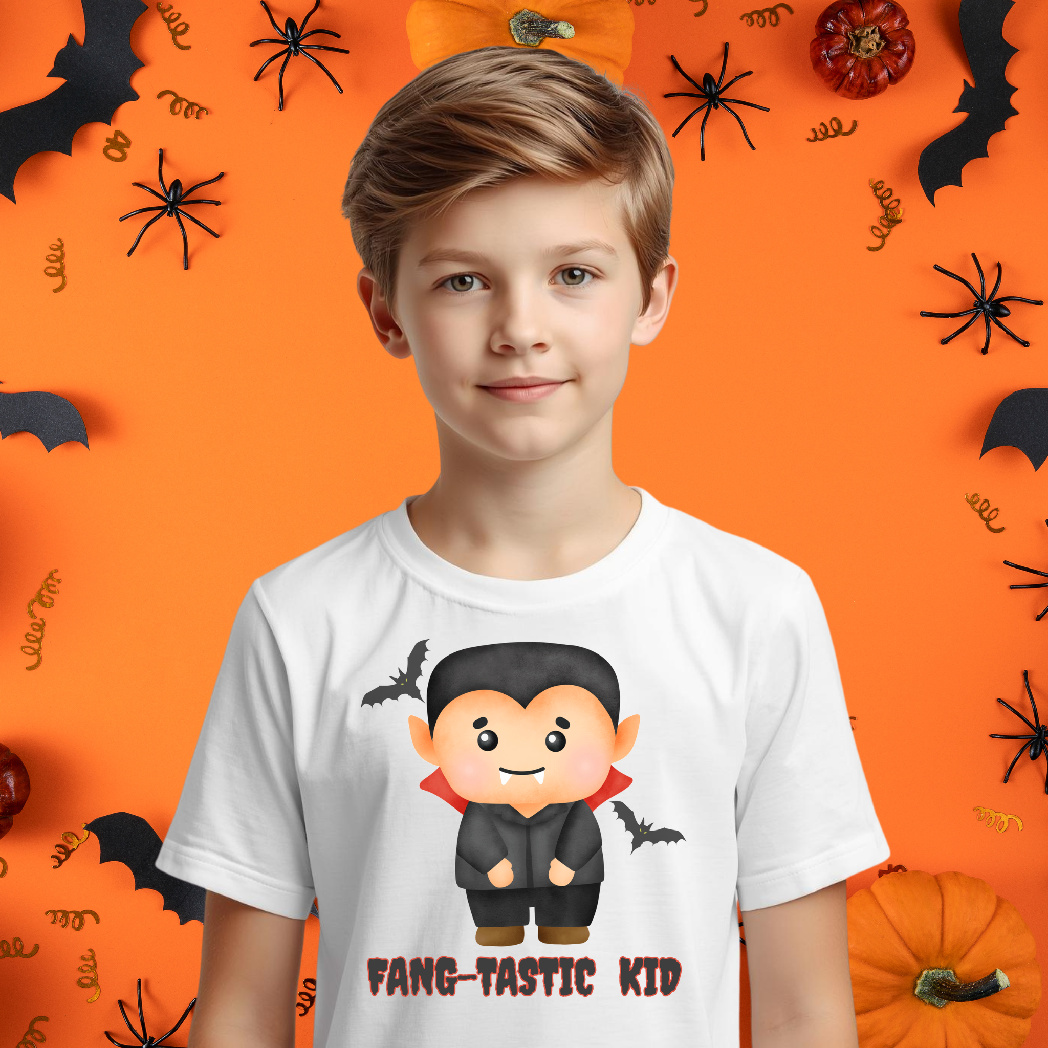 Halloween Kids Fang-tastic Kid - Pumpkins, Trick or Treat, Spooky Fun, Halloween Costume, Kids Halloween Shirt