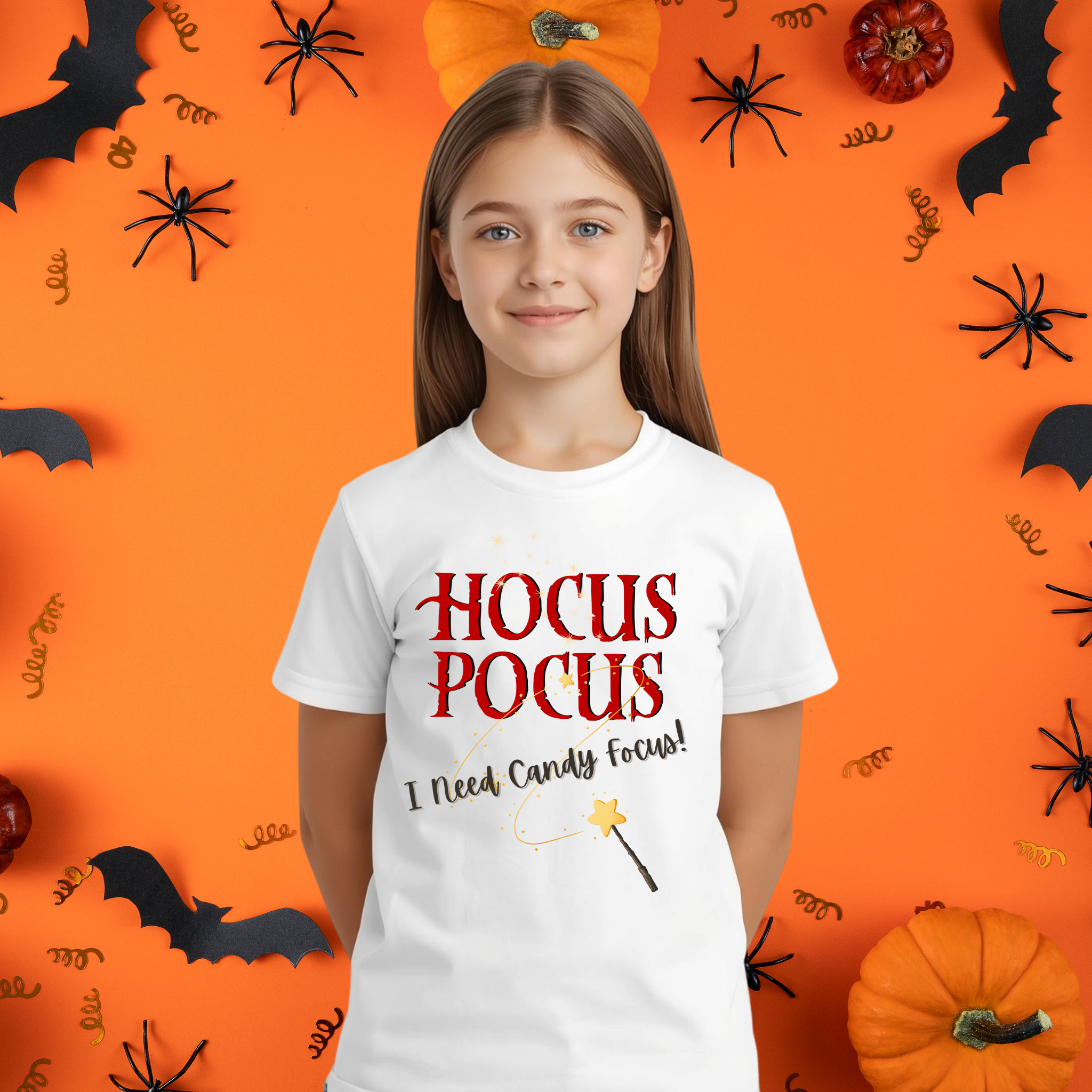 Halloween Kids Hocus Pocus - Pumpkins, Trick or Treat, Spooky Fun, Halloween Costume, Kids Halloween Shirt
