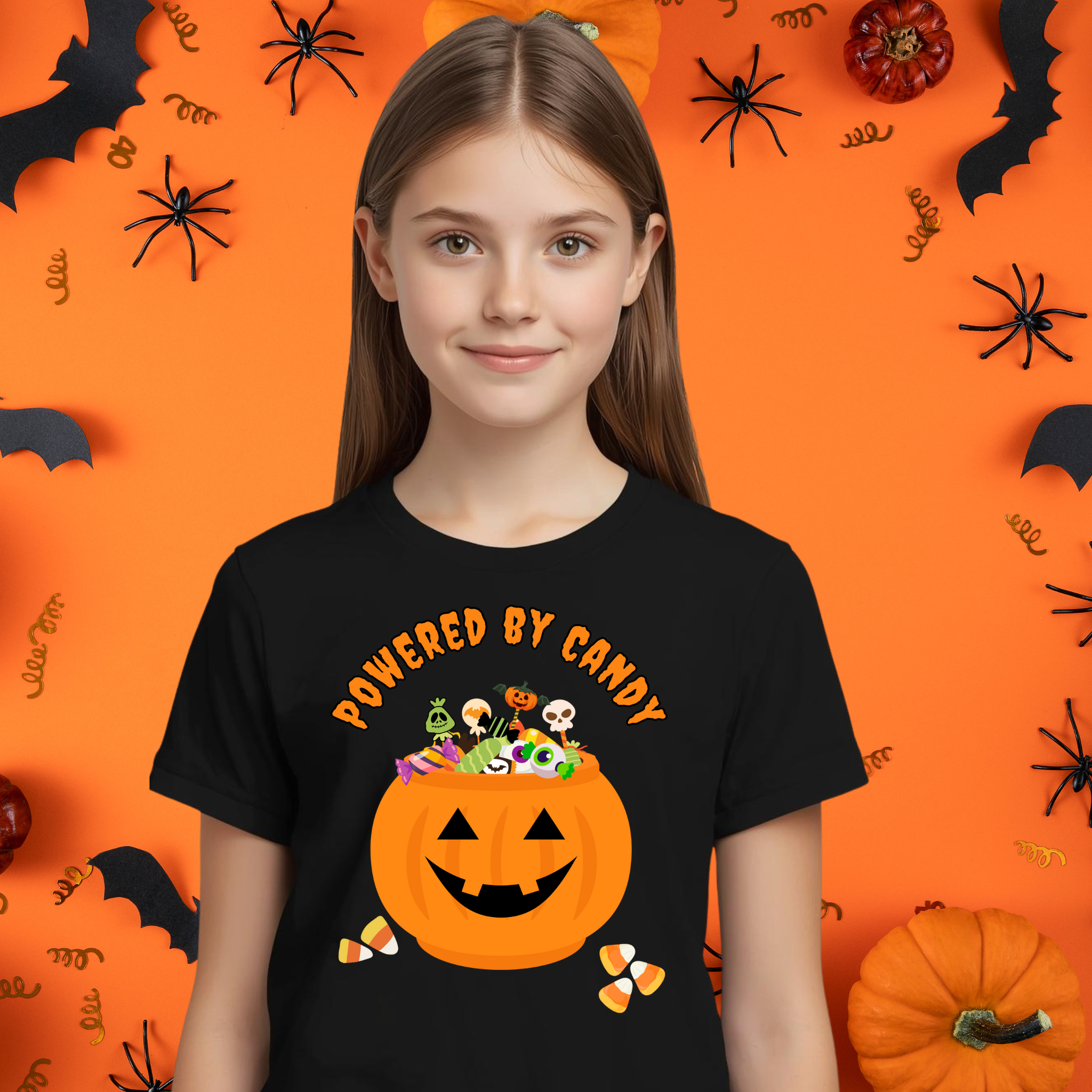 Halloween Kids Powered By Candy - Pumpkins, Trick or Treat, Spooky Fun, Halloween Costume, Kids Halloween Shirt Halloween Kids Powered By Candy - Pumpkins, Trick or Treat, Spooky Fun, Halloween Costume, Kids Halloween Shirt