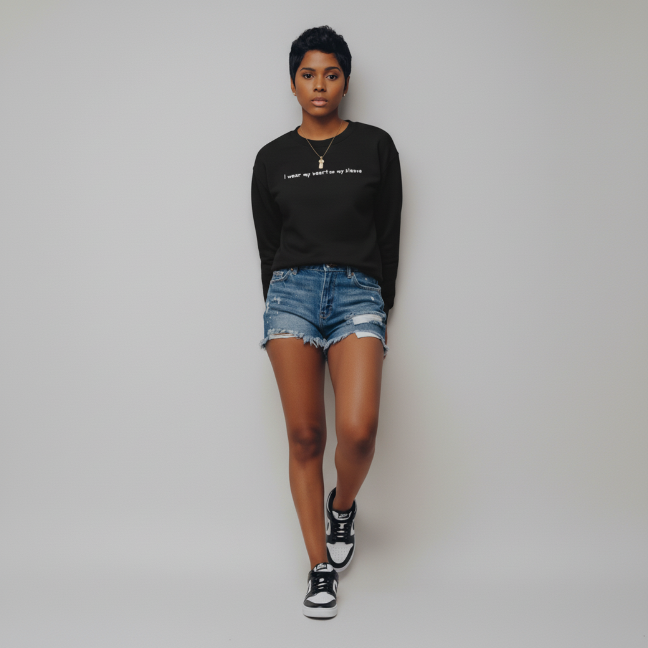 "I Wear My Heart On My Sleeve" Crewneck Sweatshirt | AR·CYN Streetwear product thumbnail image "I Wear My Heart On My Sleeve" Crewneck Sweatshirt | AR·CYN Streetwear product thumbnail image