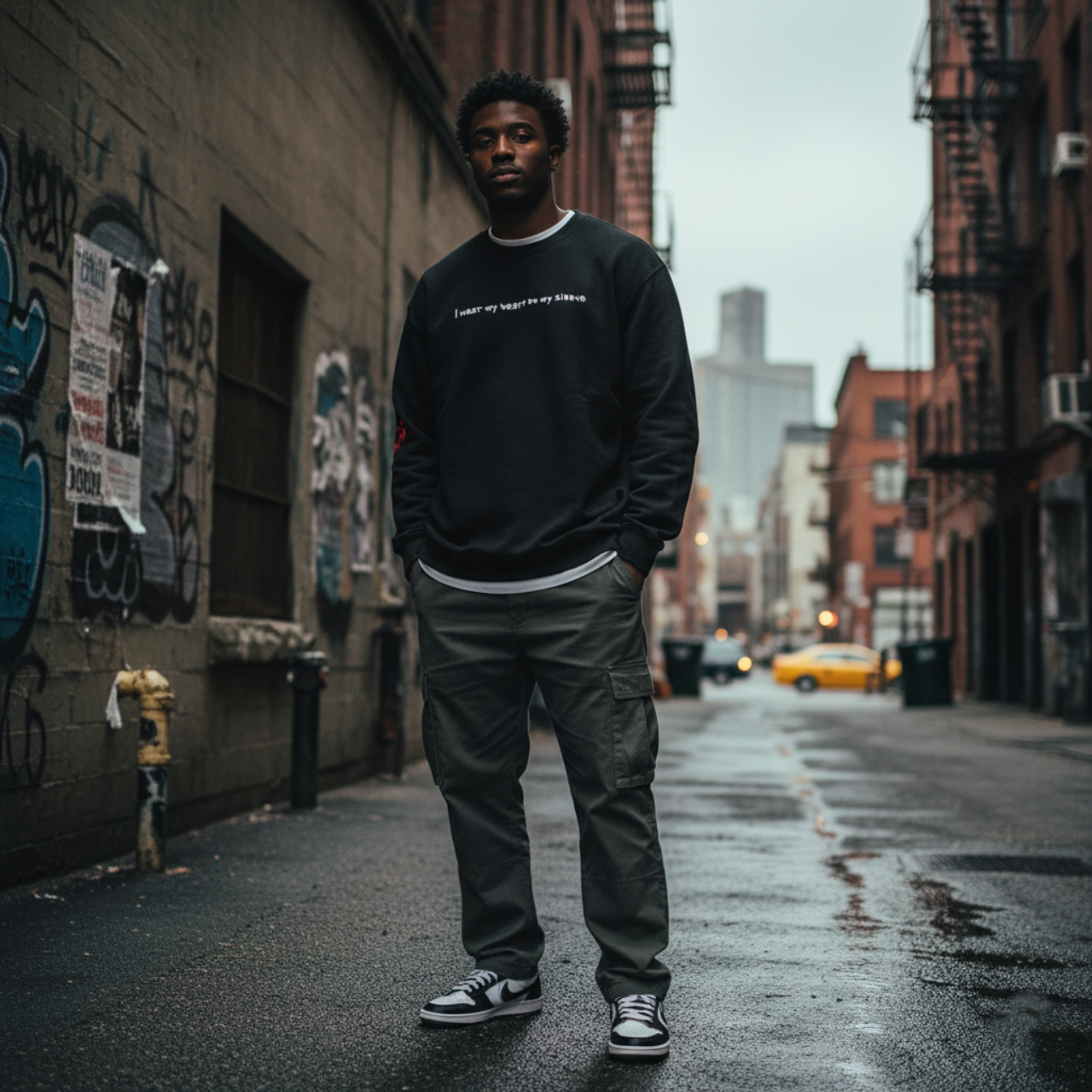 "I Wear My Heart On My Sleeve" Crewneck Sweatshirt | AR·CYN Streetwear product thumbnail image "I Wear My Heart On My Sleeve" Crewneck Sweatshirt | AR·CYN Streetwear product thumbnail image