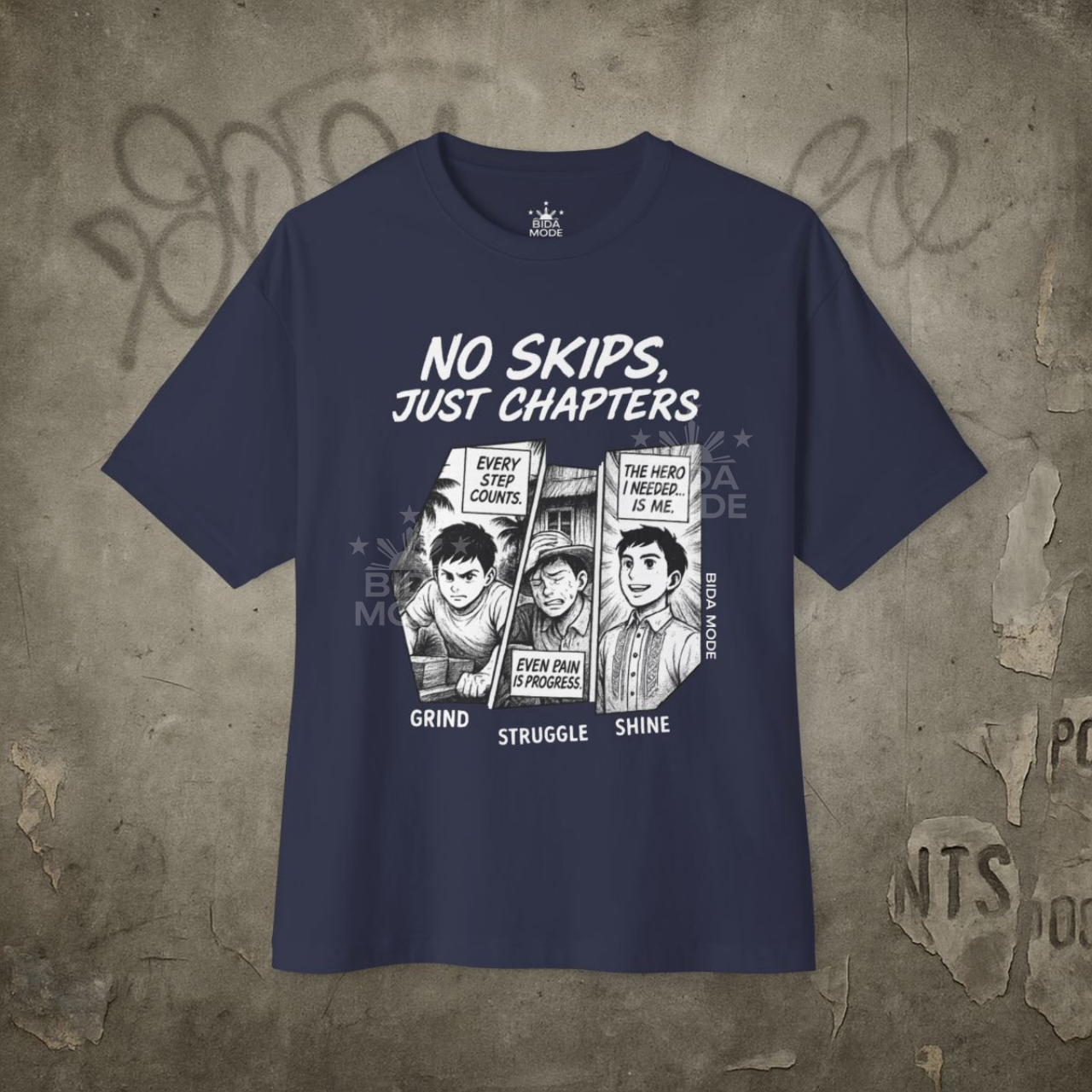 No Skips Just Chapters T-Shirt | Manga Comic Panel Graphic Tee | Motivational Streetwear | Grind Struggle Shine Shirt product thumbnail image No Skips Just Chapters T-Shirt | Manga Comic Panel Graphic Tee | Motivational Streetwear | Grind Struggle Shine Shirt product thumbnail image