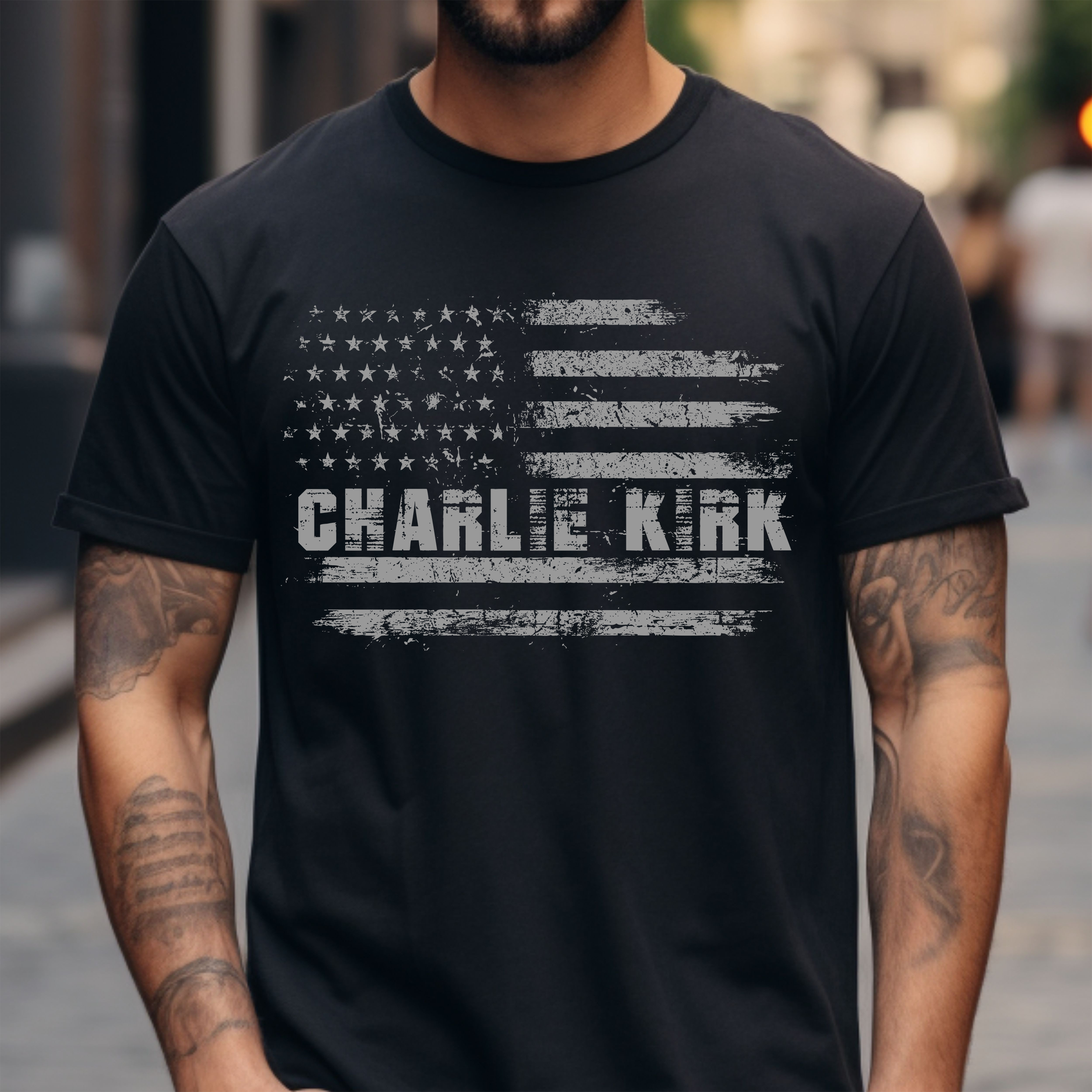 American Flag - Charlie Kirk Tee American Flag - Charlie Kirk Tee