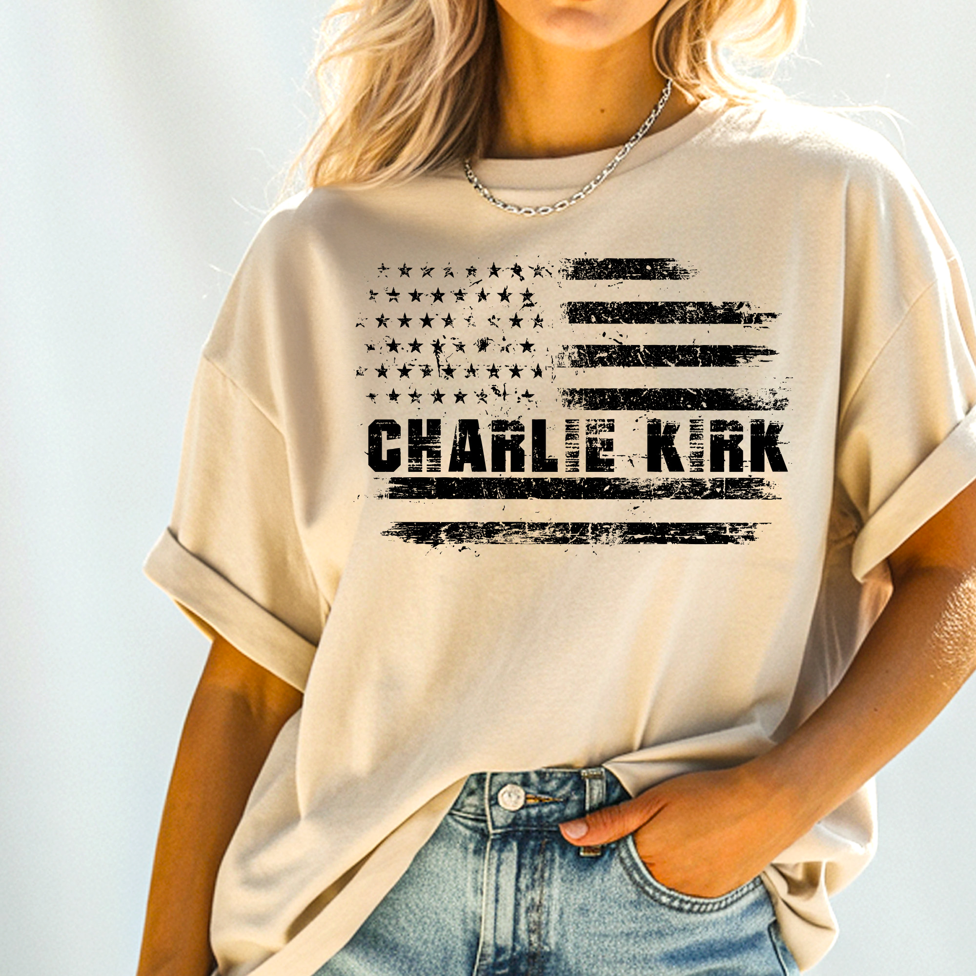 American Flag - Charlie Kirk Tee product thumbnail image American Flag - Charlie Kirk Tee product thumbnail image