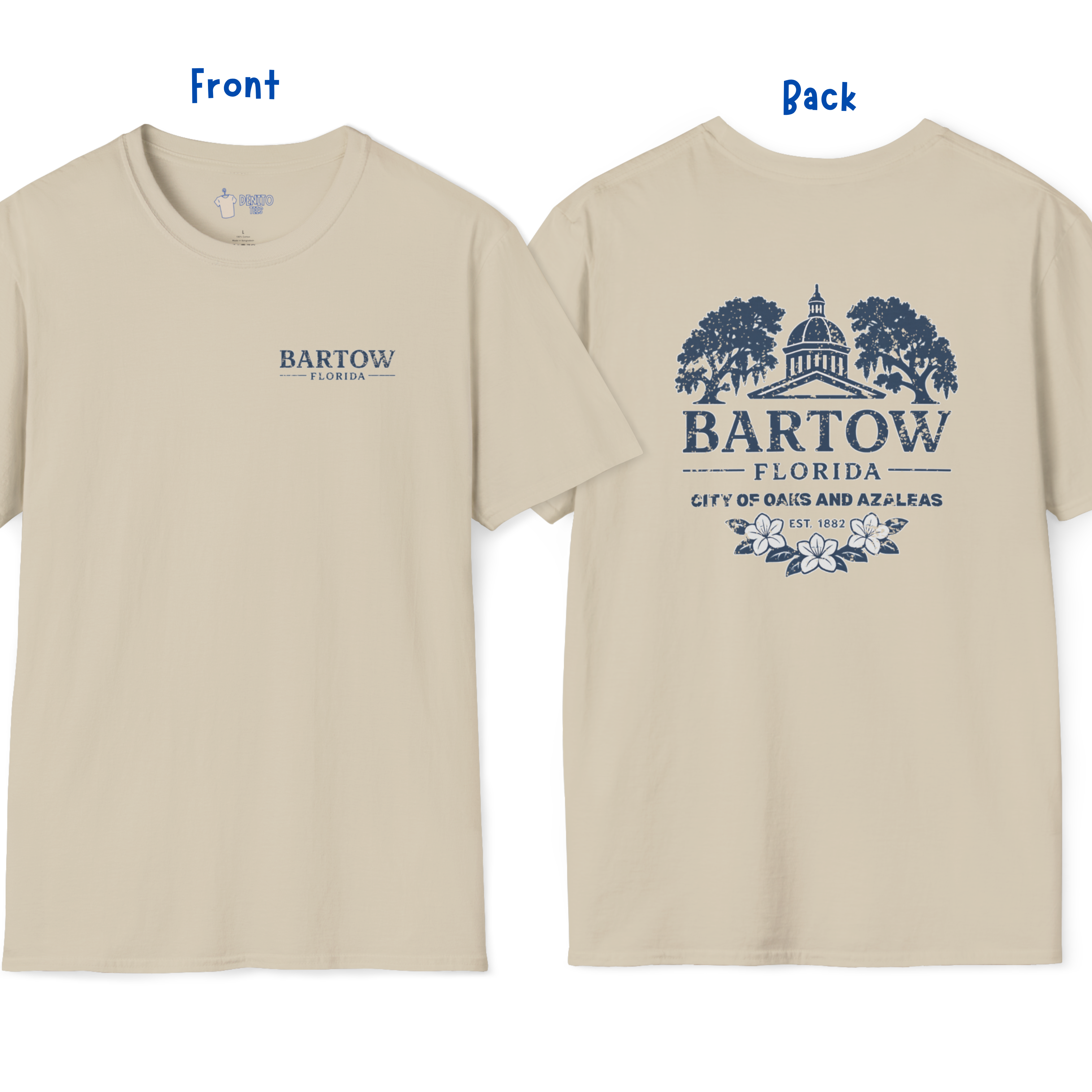 Bartow Florida  Graphic Tee - features a Vintage-style print that is Distressed to look perfectly worn and faded.