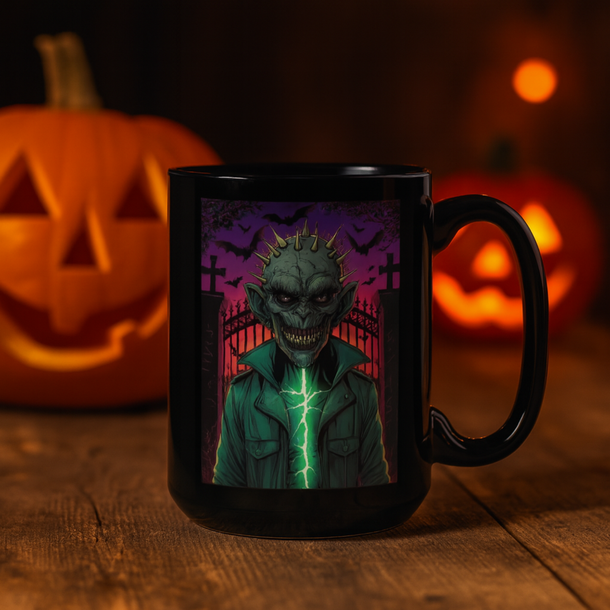 Gothic Skull Halloween Black Mug | Spooky Coffee Cup with Creepy Monster Design | Horror Gift Idea for Halloween Lovers product thumbnail image Gothic Skull Halloween Black Mug | Spooky Coffee Cup with Creepy Monster Design | Horror Gift Idea for Halloween Lovers product thumbnail image