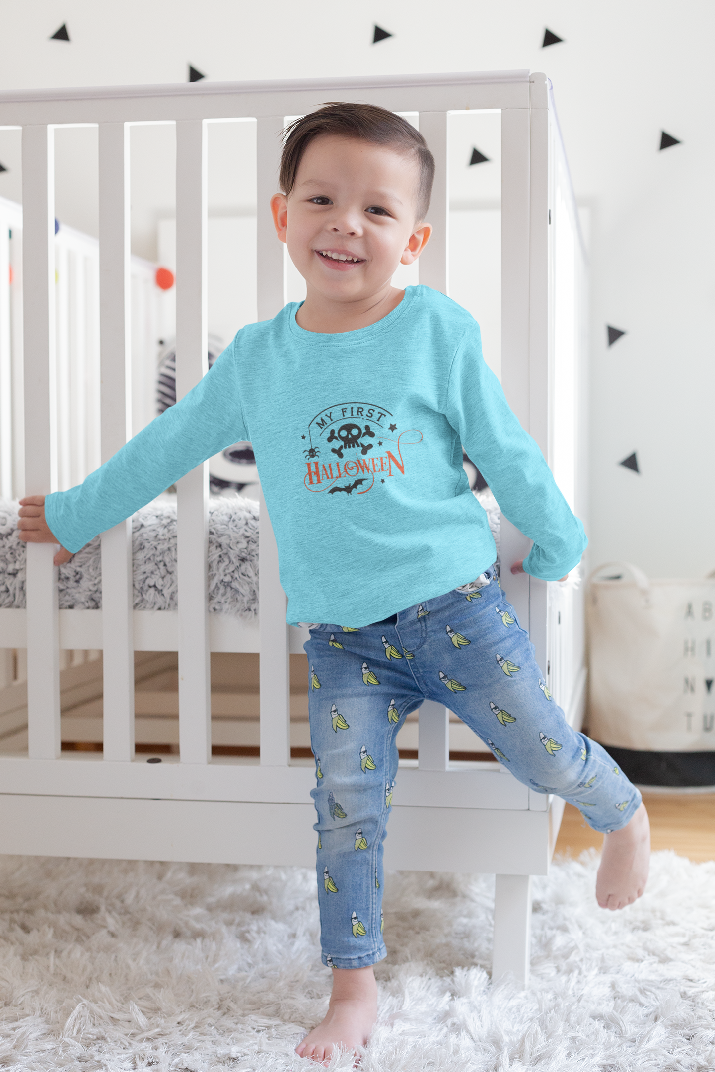 Toddler Long Sleeve Halloween Tee, Halloween Shirt, Scary Toddler T-Shirt, Toddler Costume Top, Spooky Tee for Kids product thumbnail image