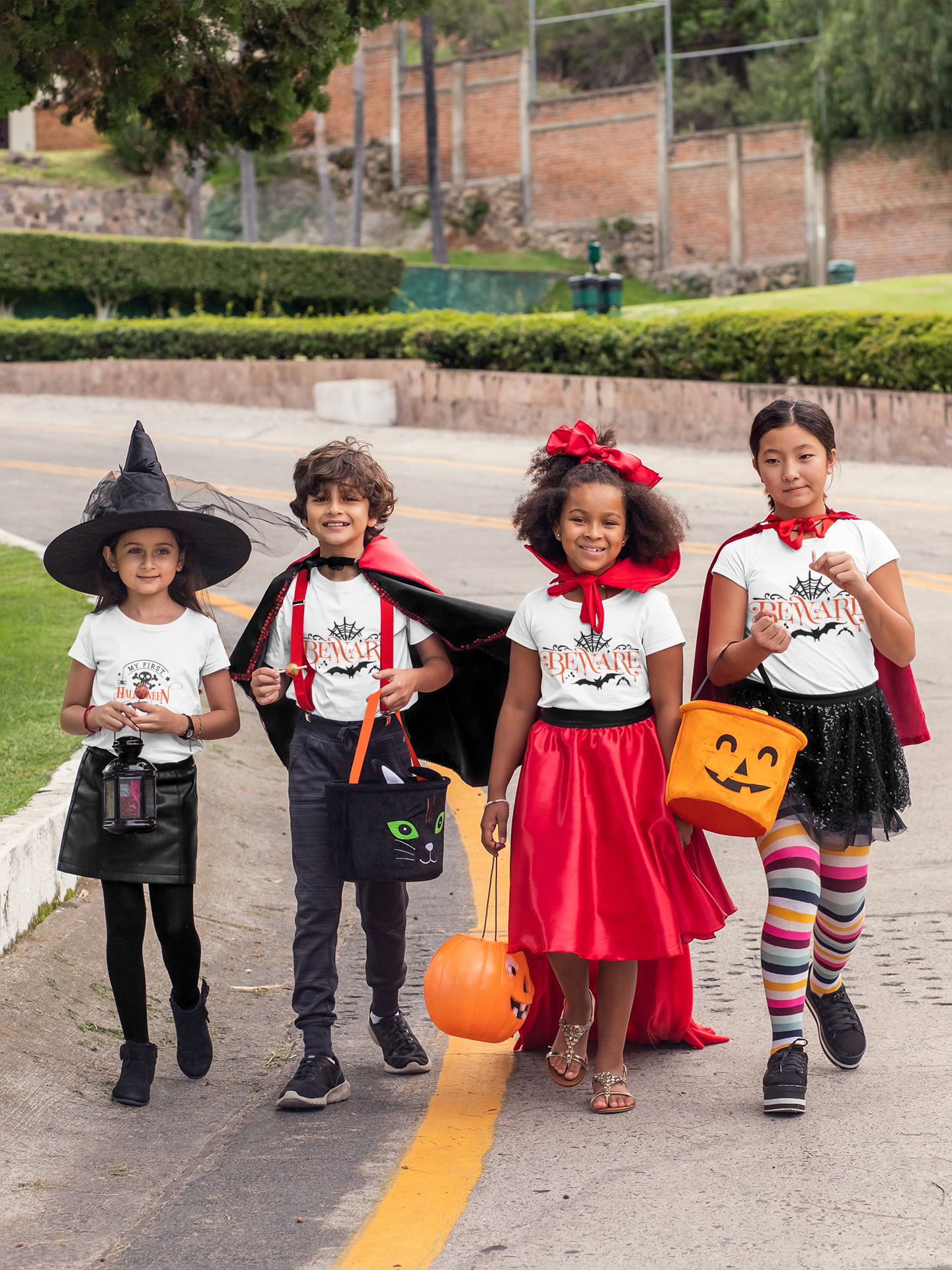 Kids Halloween Tee - Beware Spider & Bat Design, Spooky Kids T-Shirt, Halloween Costume Shirt, Trick or Treat Tee, Kids Party Apparel product thumbnail image Kids Halloween Tee - Beware Spider & Bat Design, Spooky Kids T-Shirt, Halloween Costume Shirt, Trick or Treat Tee, Kids Party Apparel product thumbnail image