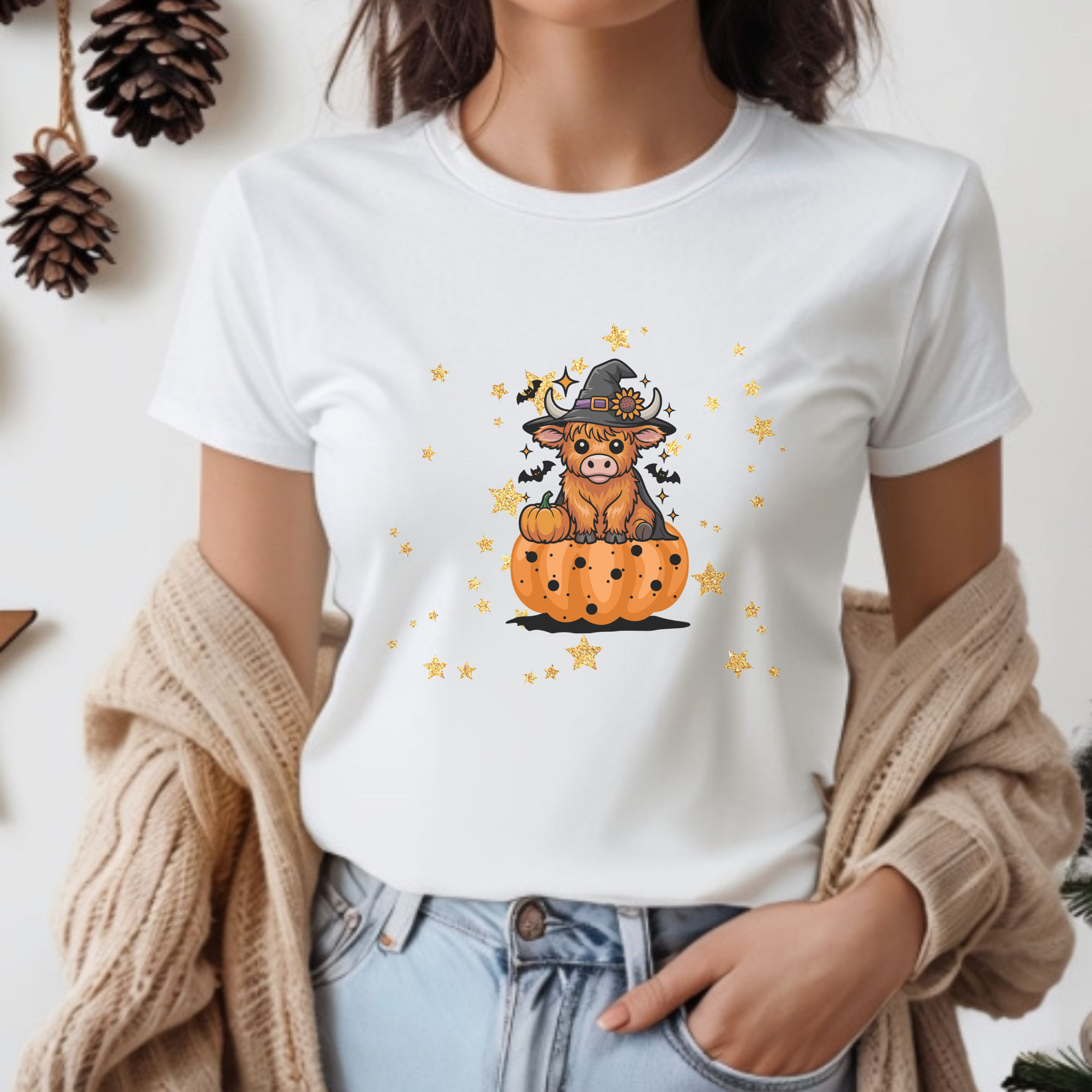 Halloween Cow T-Shirt, Cute Pumpkin Graphic Tee, Unisex Fall Shirt, Halloween Party Outfit, Unique Gift for Cow Lovers product thumbnail image Halloween Cow T-Shirt, Cute Pumpkin Graphic Tee, Unisex Fall Shirt, Halloween Party Outfit, Unique Gift for Cow Lovers product thumbnail image