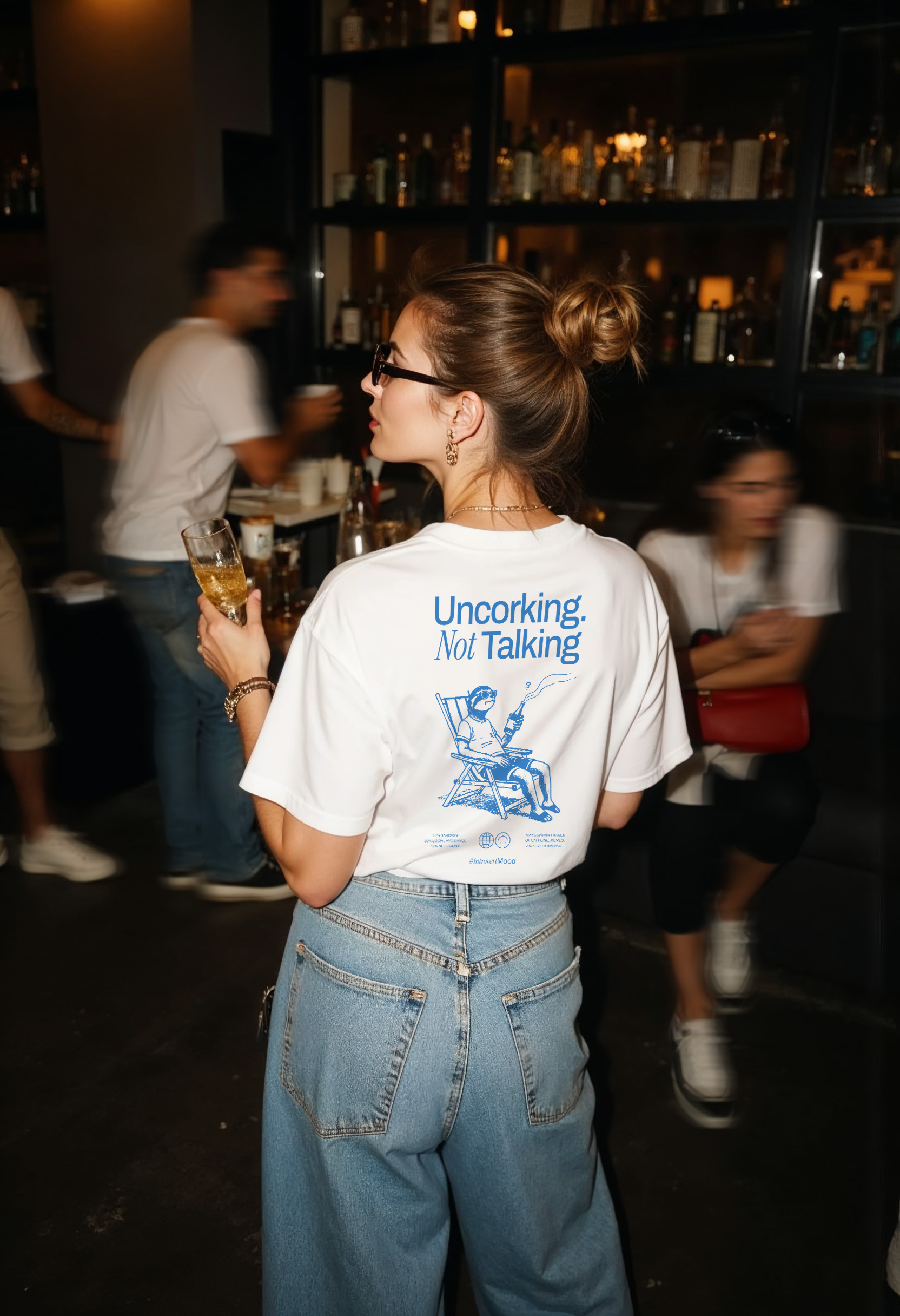 Uncorking. Not Talking | Unisex T-shirt | Front & back print product thumbnail image Uncorking. Not Talking | Unisex T-shirt | Front & back print product thumbnail image