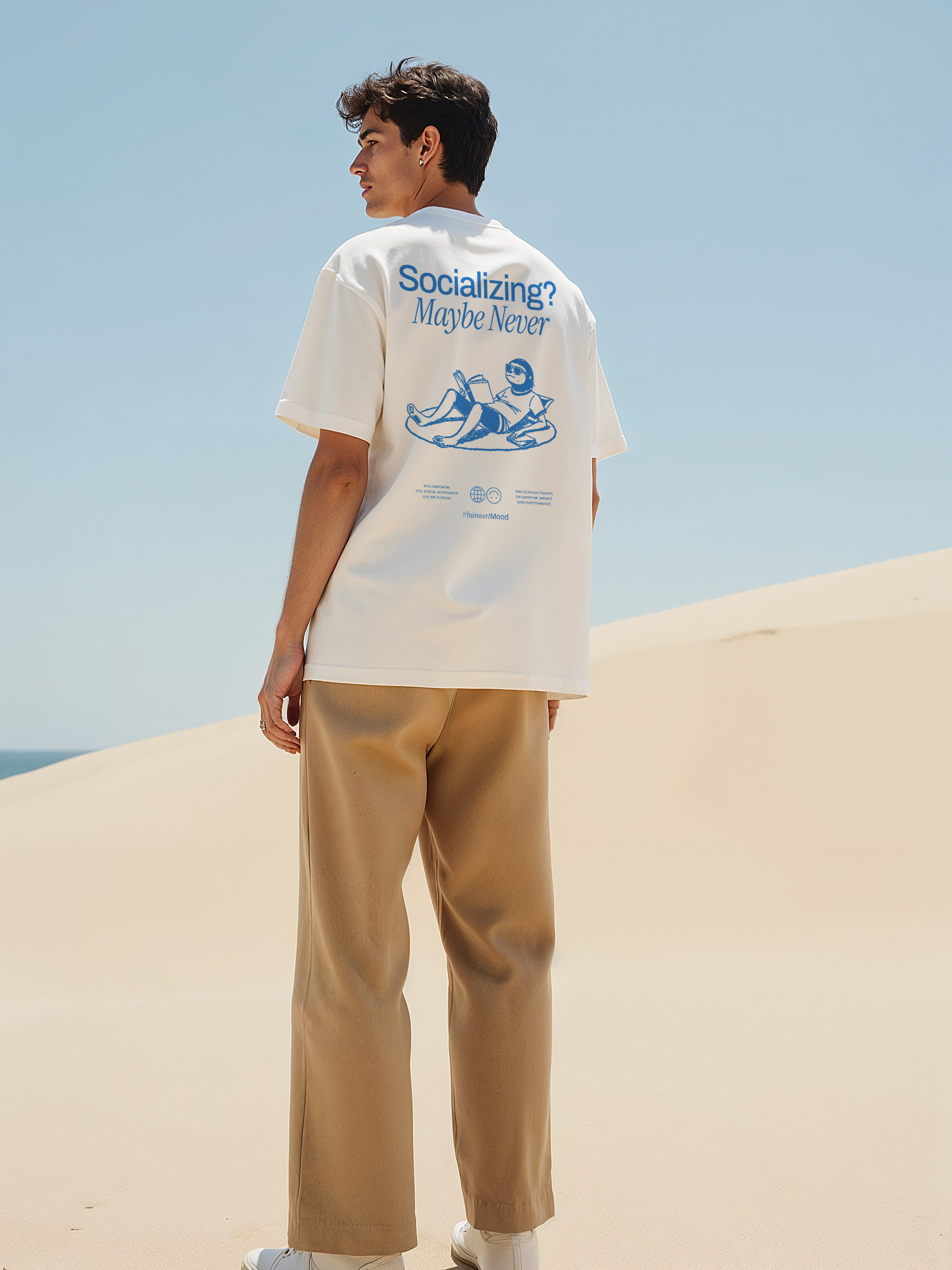 Socializing? Maybe Never | Unisex T-shirt | Front & back print product thumbnail image Socializing? Maybe Never | Unisex T-shirt | Front & back print product thumbnail image