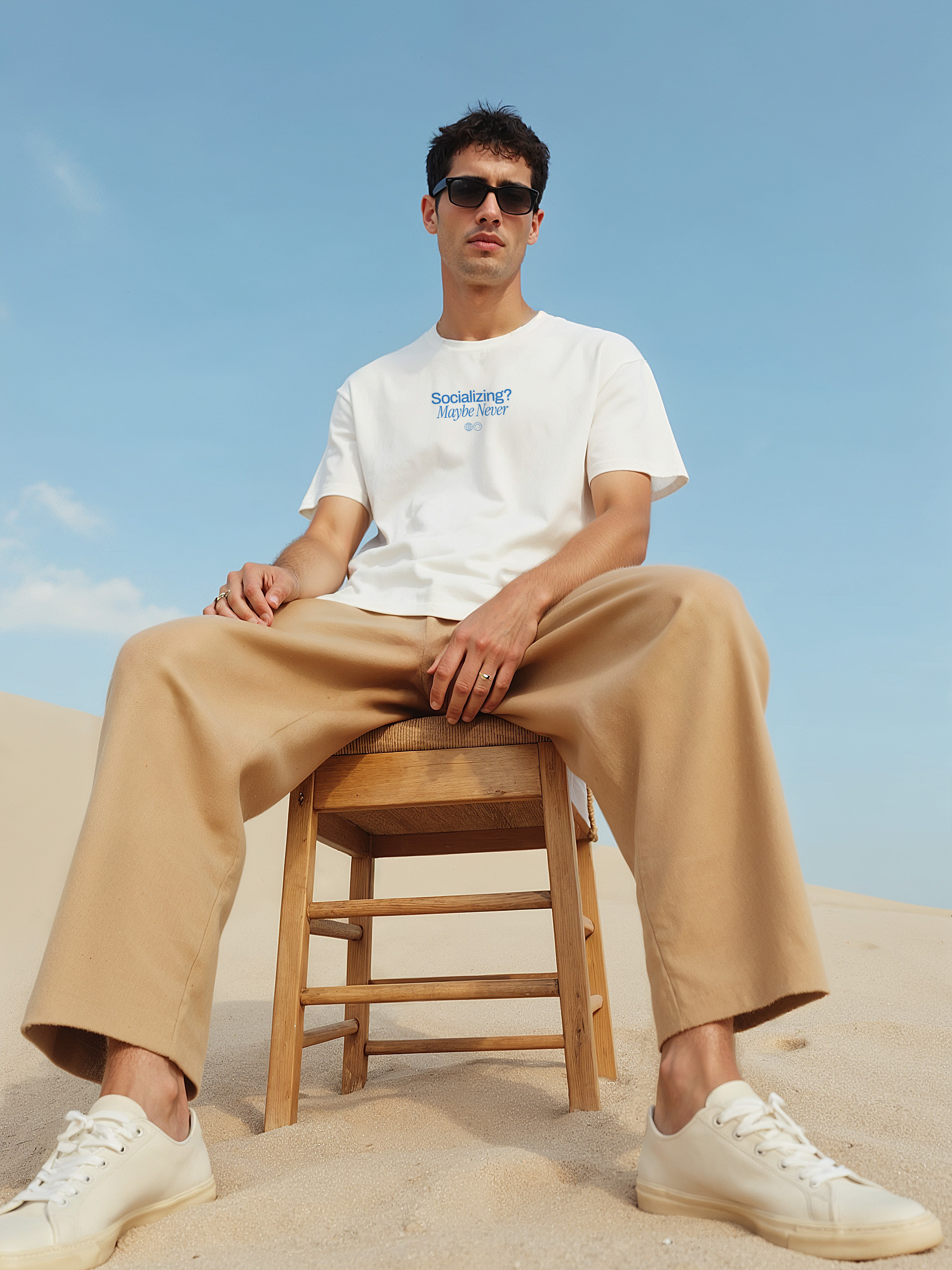 Socializing? Maybe Never | Unisex T-shirt | Front & back print product thumbnail image Socializing? Maybe Never | Unisex T-shirt | Front & back print product thumbnail image