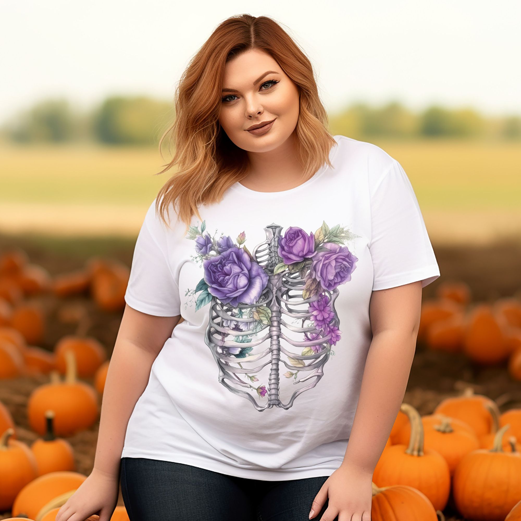 Skeleton Floral Ribcage Shirt product thumbnail image