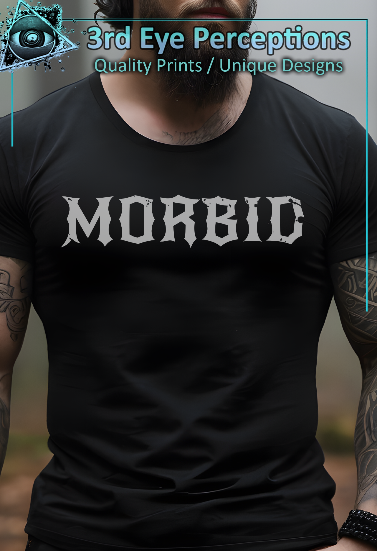 Dark Gothic Bold Font Text Vintage Distressed Graphic Morbid