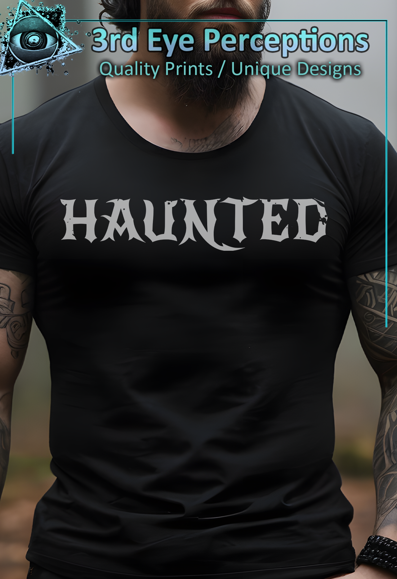 Dark Gothic Bold Font Text Vintage Distressed Graphic Haunted product thumbnail image