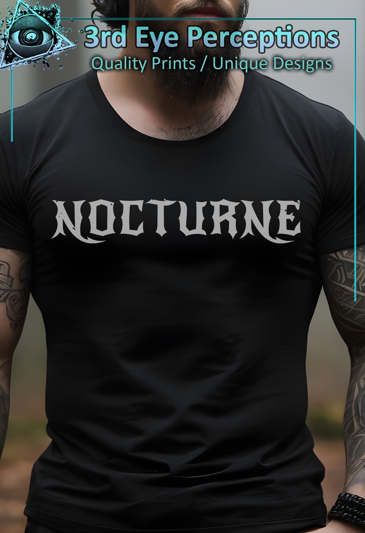 Dark Gothic Bold Font Text Vintage Distressed Graphic Nocturne