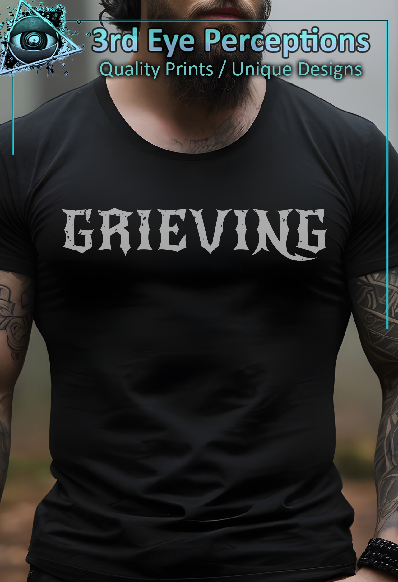 Dark Gothic Bold Font Text Vintage Distressed Graphic Grieving product thumbnail image