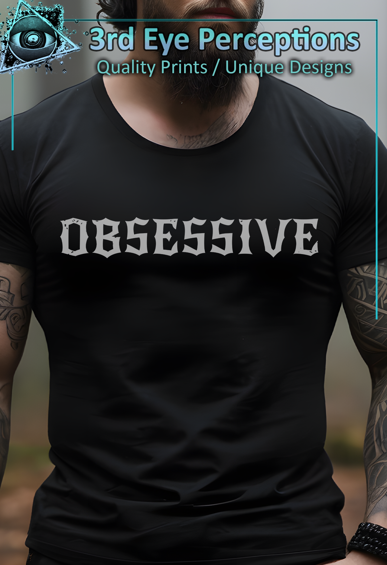 Dark Gothic Bold Font Text Vintage Distressed Graphic Obsessive product thumbnail image