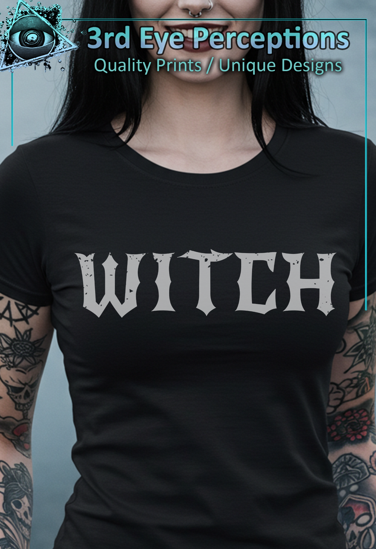 Dark Gothic Bold Font Text Vintage Distressed Graphic Witch product thumbnail image