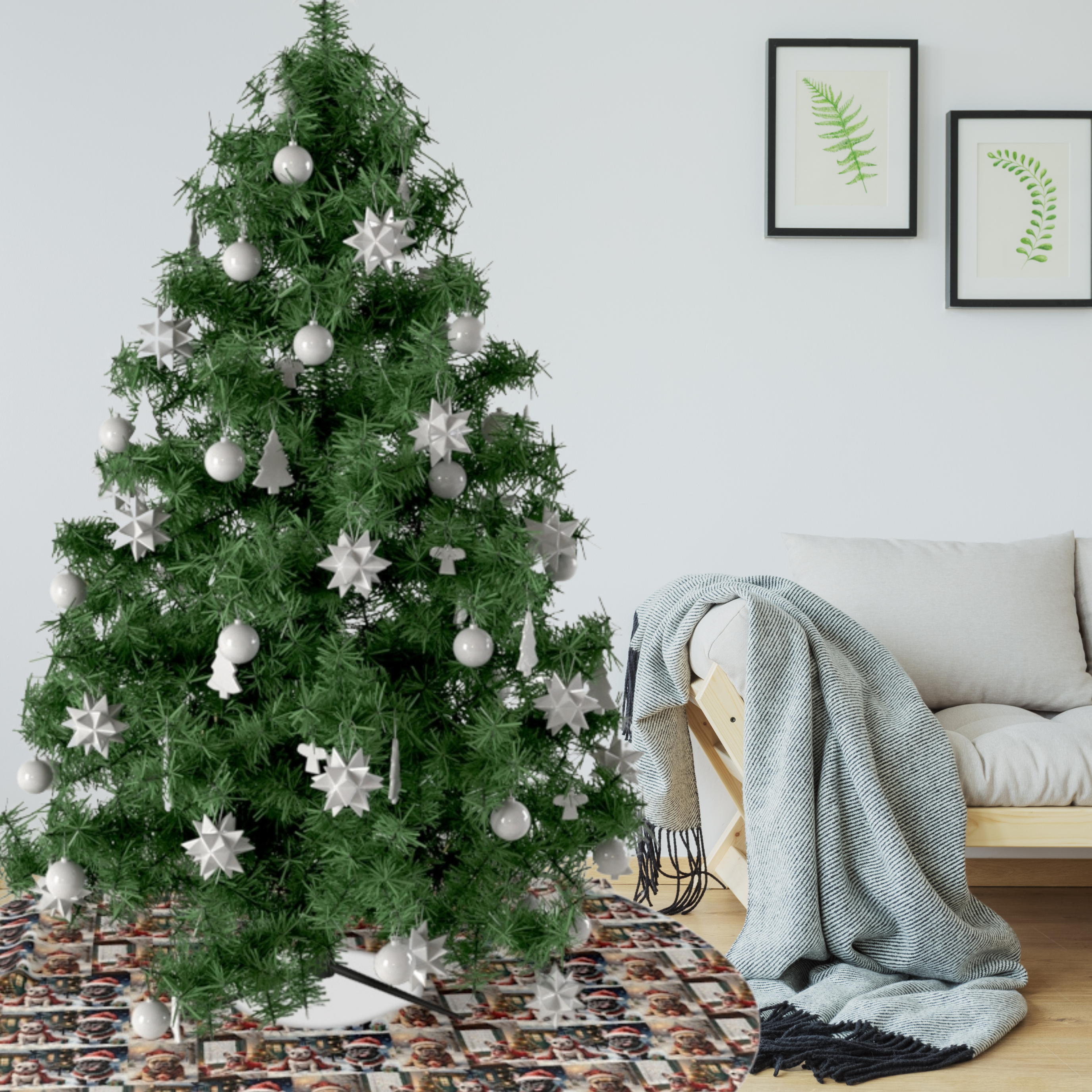 ❄️Very Frenchie Christmas Tree Skirt | Holiday French Bulldog Décor, Festive Santa Paws Decoration, Cozy Xmas Gift product thumbnail image ❄️Very Frenchie Christmas Tree Skirt | Holiday French Bulldog Décor, Festive Santa Paws Decoration, Cozy Xmas Gift product thumbnail image
