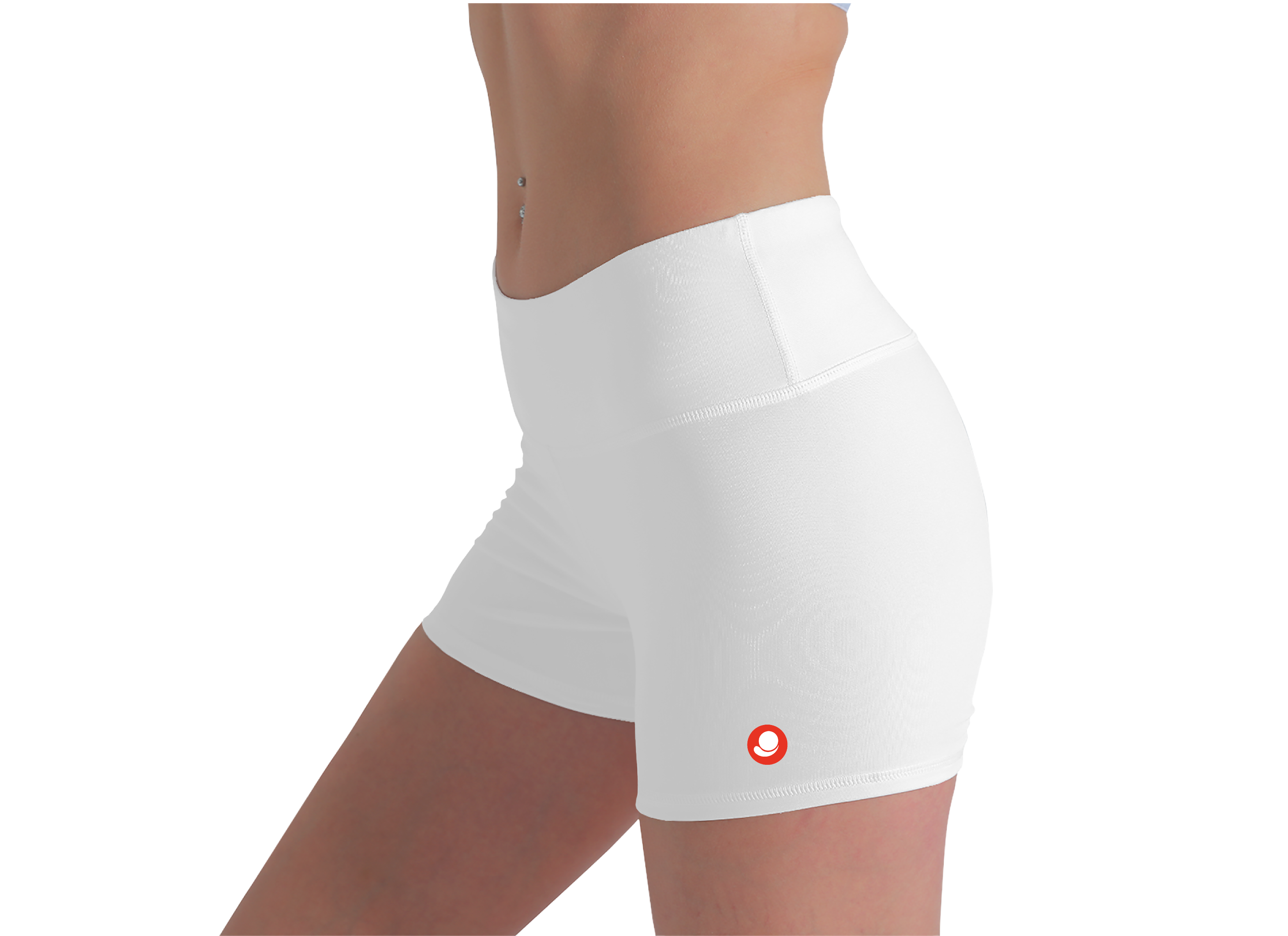 White Women Yoga Shorts by YOTC - Comfy Athletic Women's Polyester Shorts