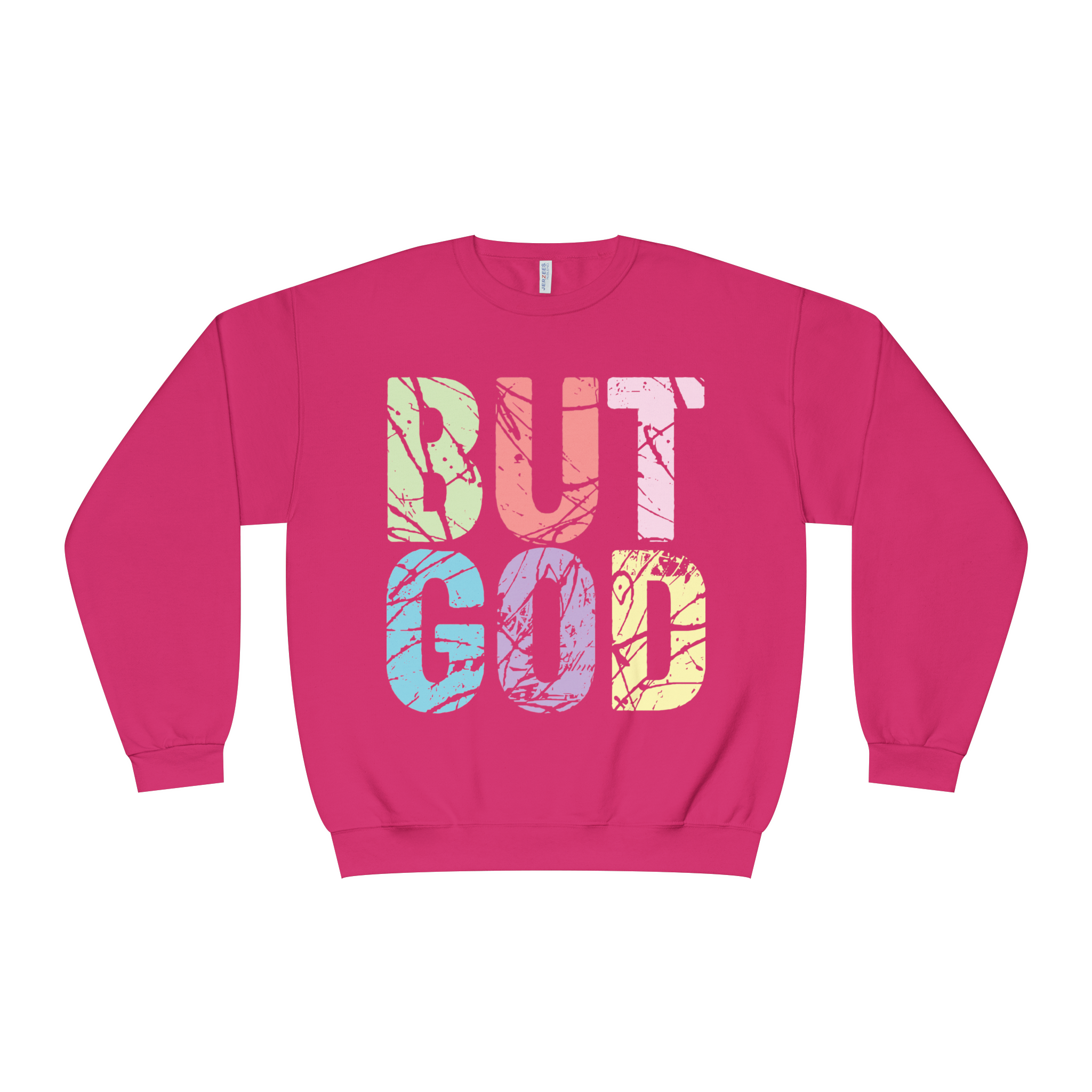 But God Cyber Pink- Unisex NuBlend® Crewneck Sweatshirt product thumbnail image